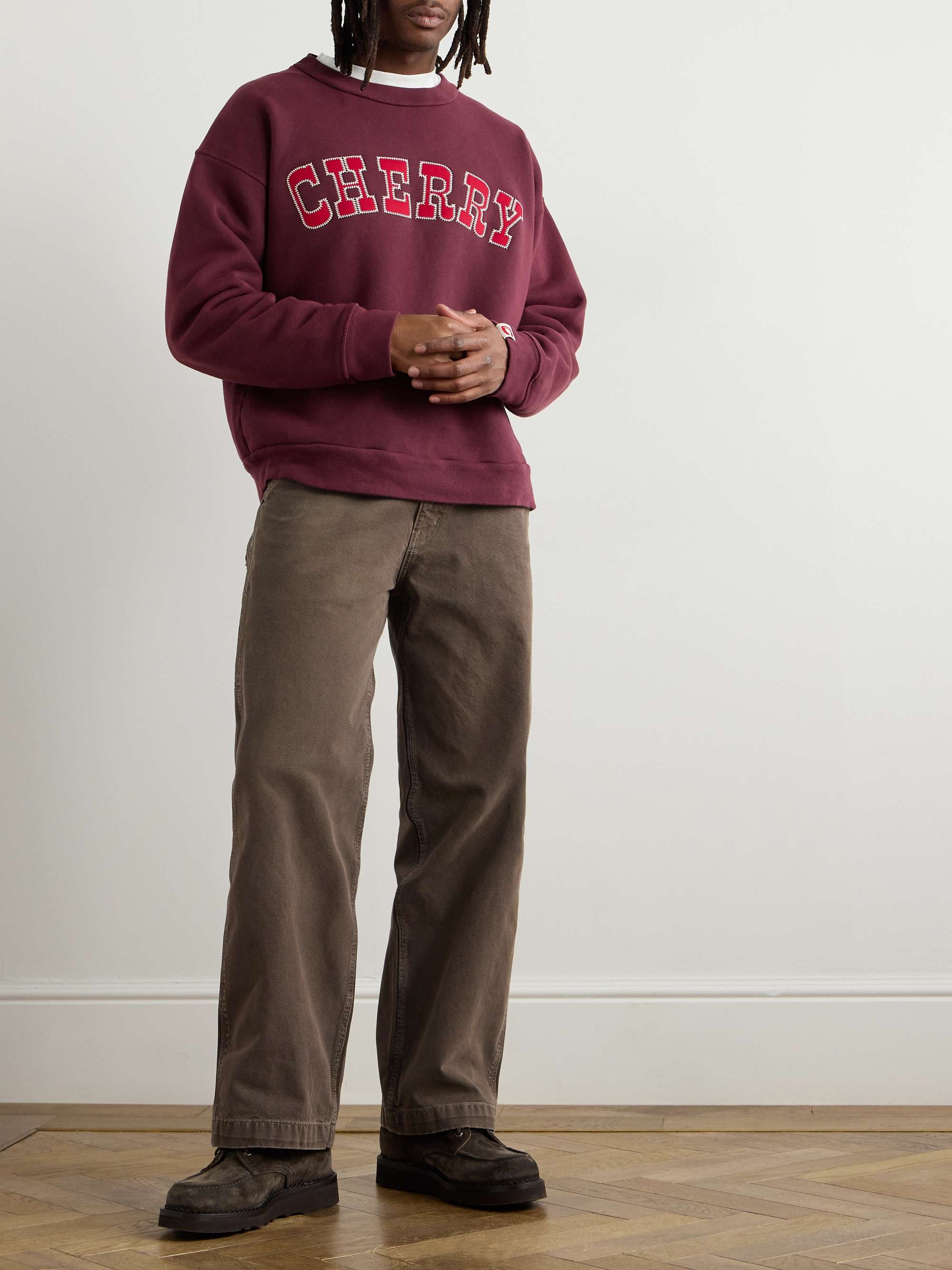 Carpenter Wide-Leg Cotton-Canvas Trousers view
