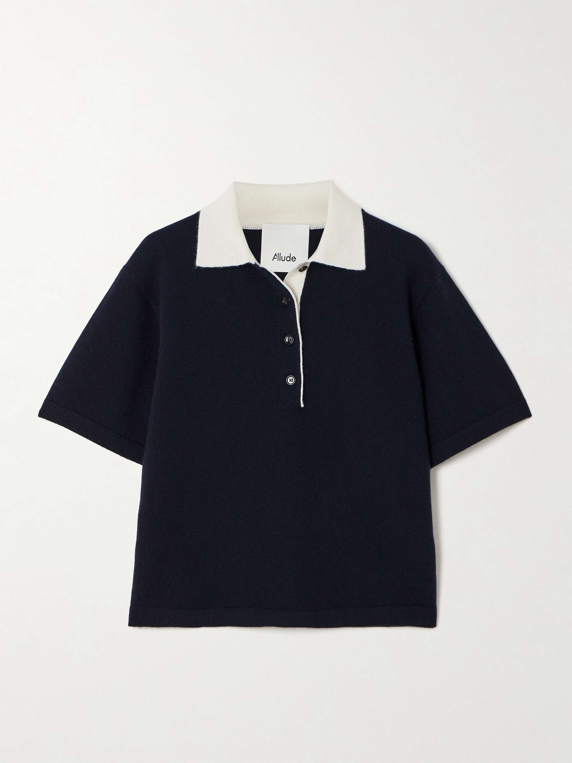 Two-tone cashmere polo shirt view
