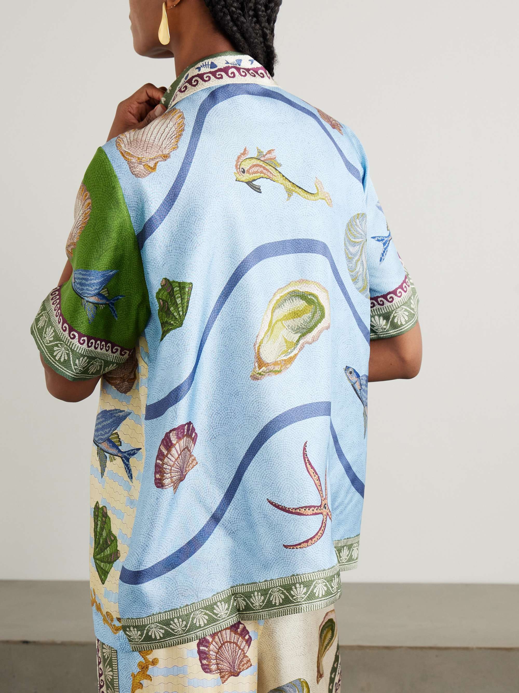 + Sam Pauletto Bath House printed silk-twill shirt view