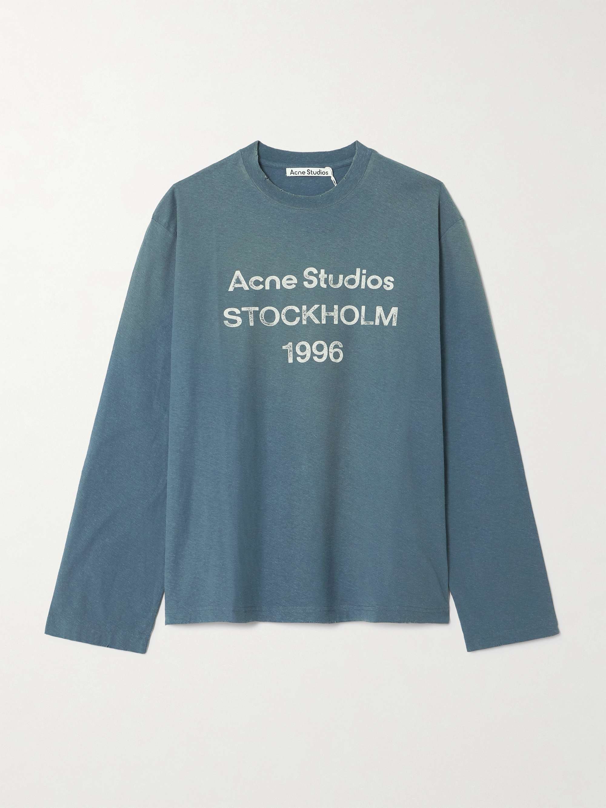 Printed organic cotton and hemp-blend jersey T-shirt view