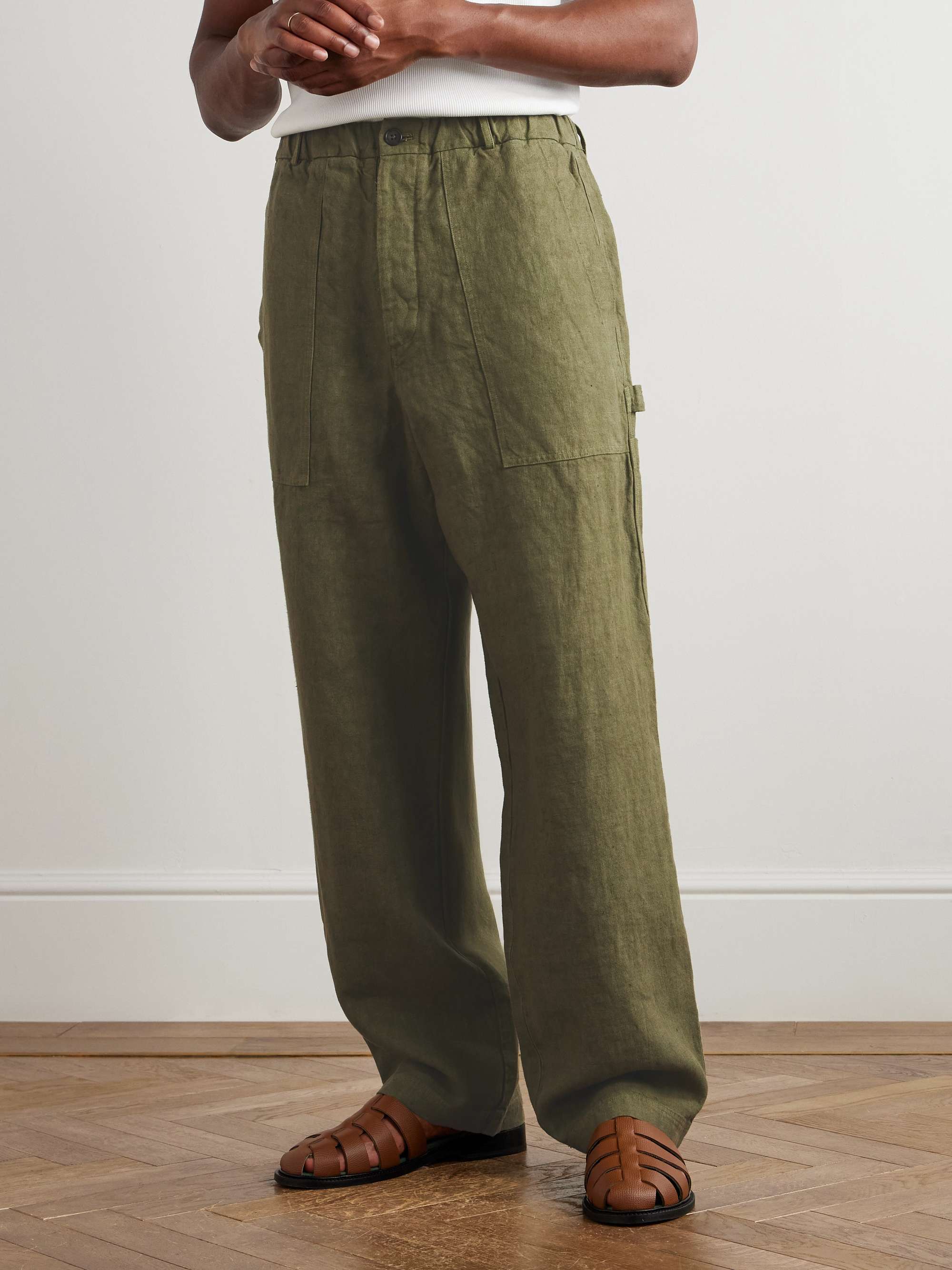 Wide-Leg Linen Trousers view