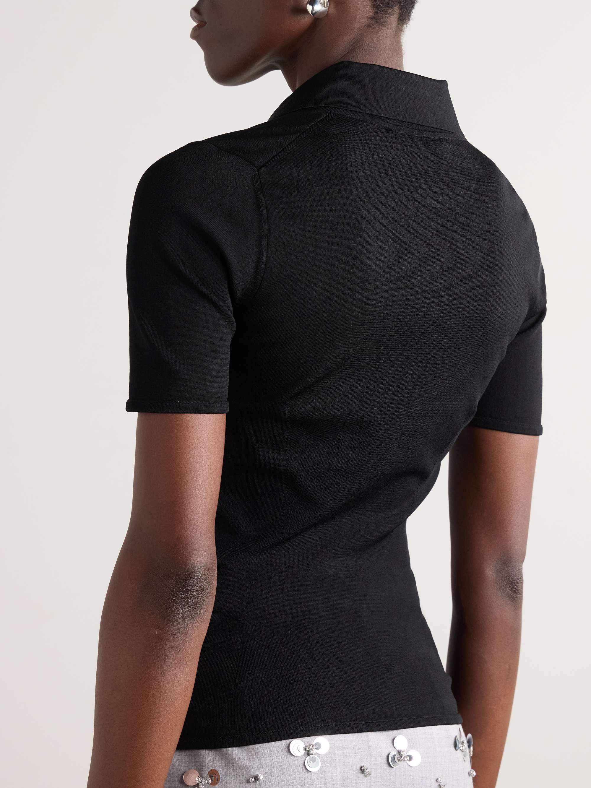 Appliquéd jersey polo shirt view