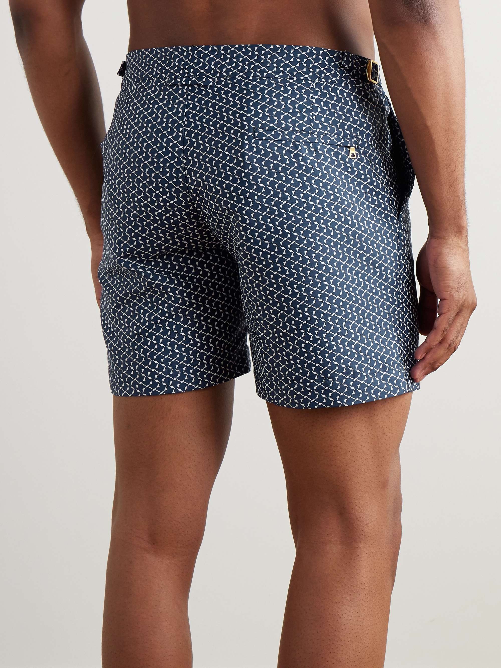 Bulldog Origami Slim-Fit Mid-Length Recycled-Jacquard Swim Shorts view