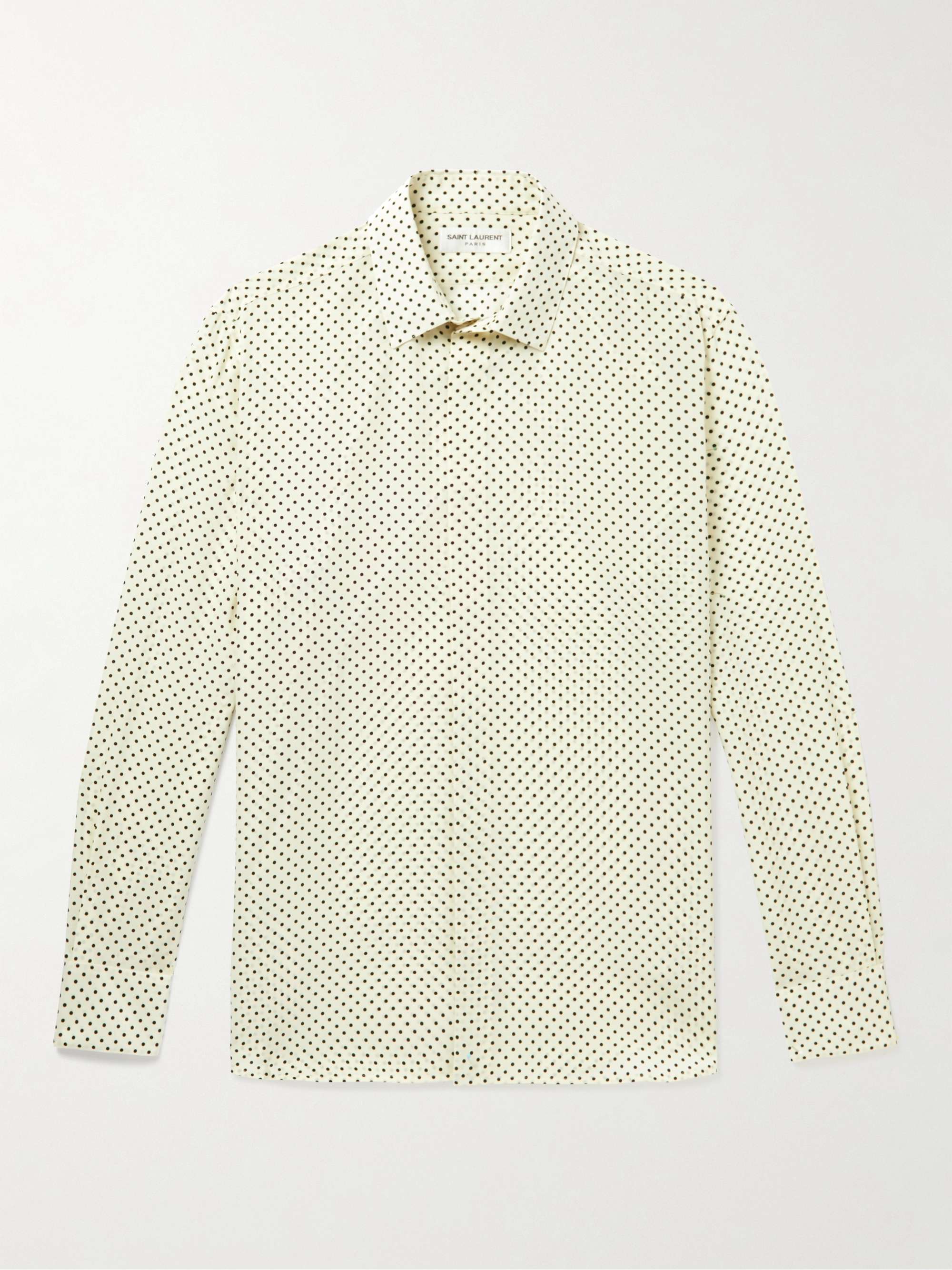Polka-Dot Silk Crepe De Chine Shirt view