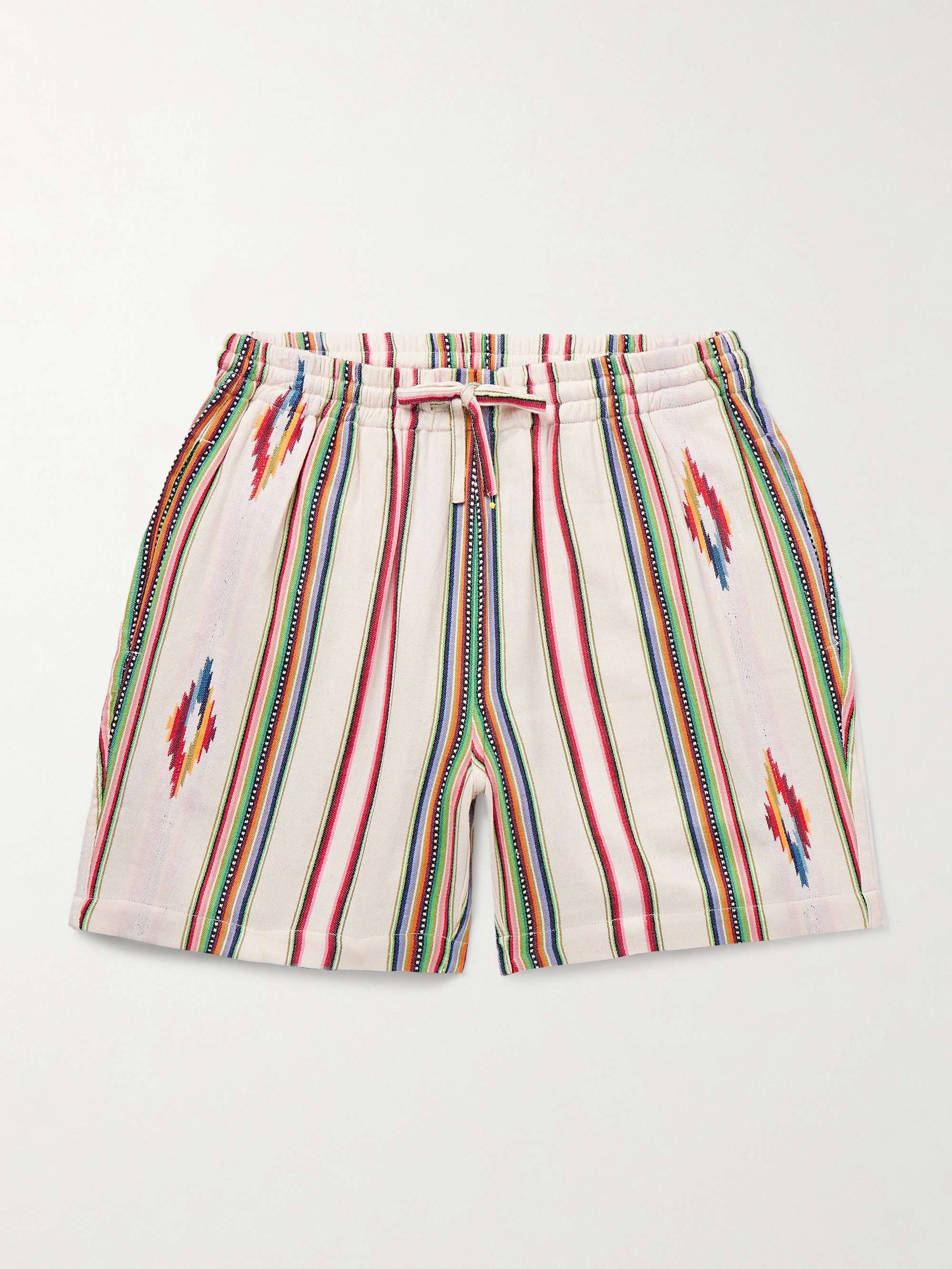 Olbia Straight-Leg Cotton-Jacquard Drawstring Shorts view