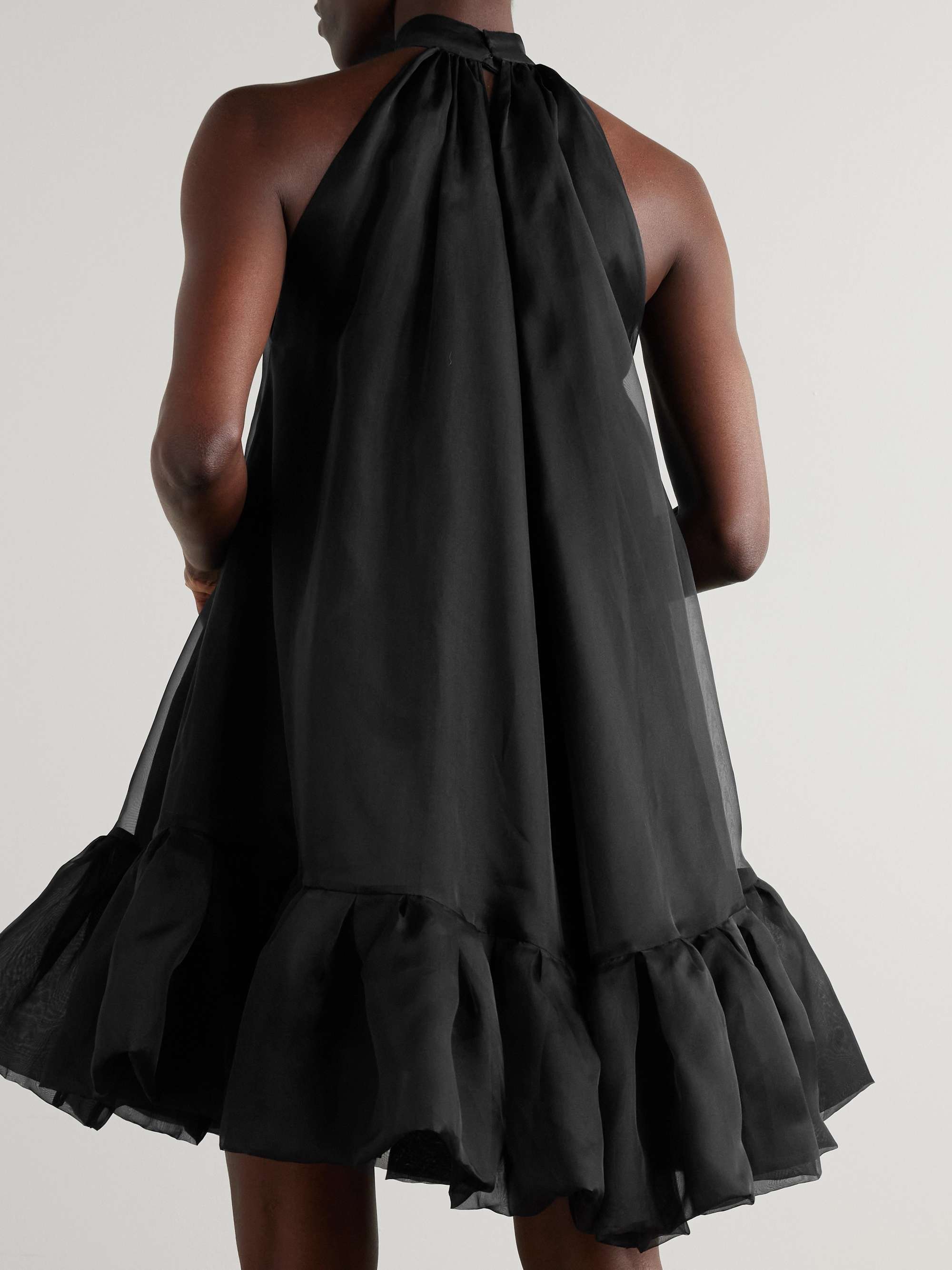 Ruffled silk-organza mini dress view