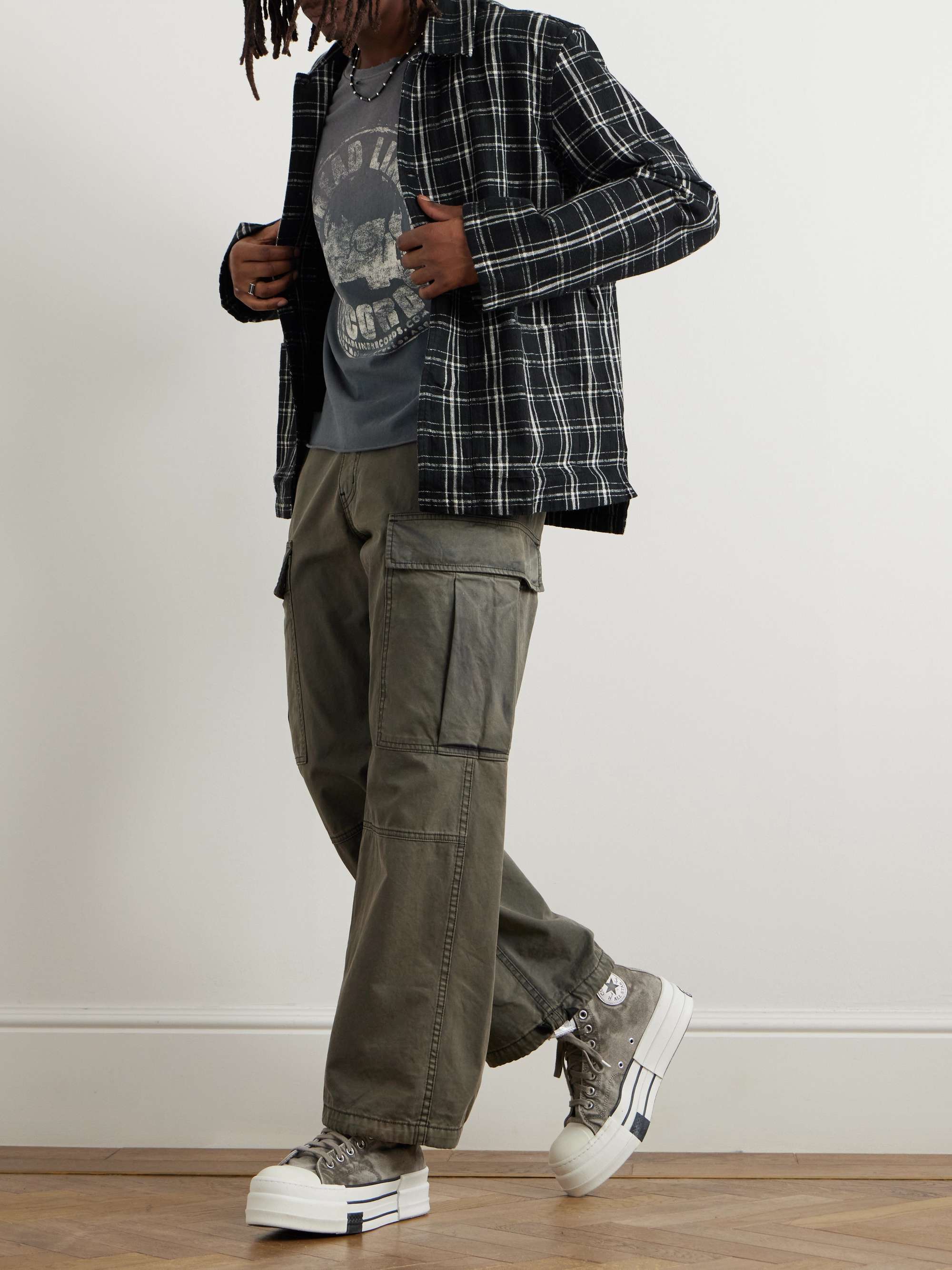 Grailed Distressed Glittered Printed Cotton-Jersey T-Shirt view