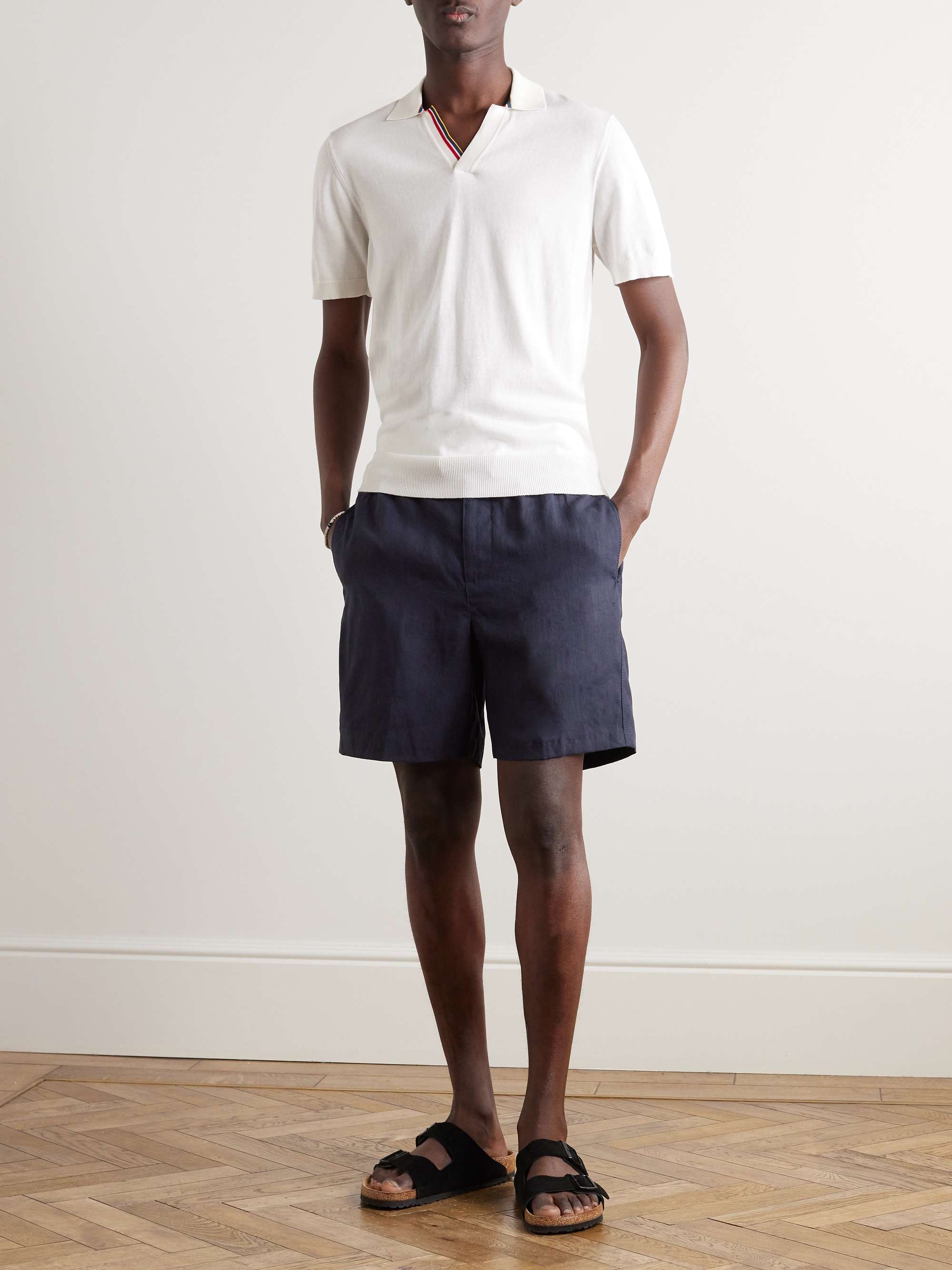 Alex Straight-Leg Linen Drawstring Shorts view