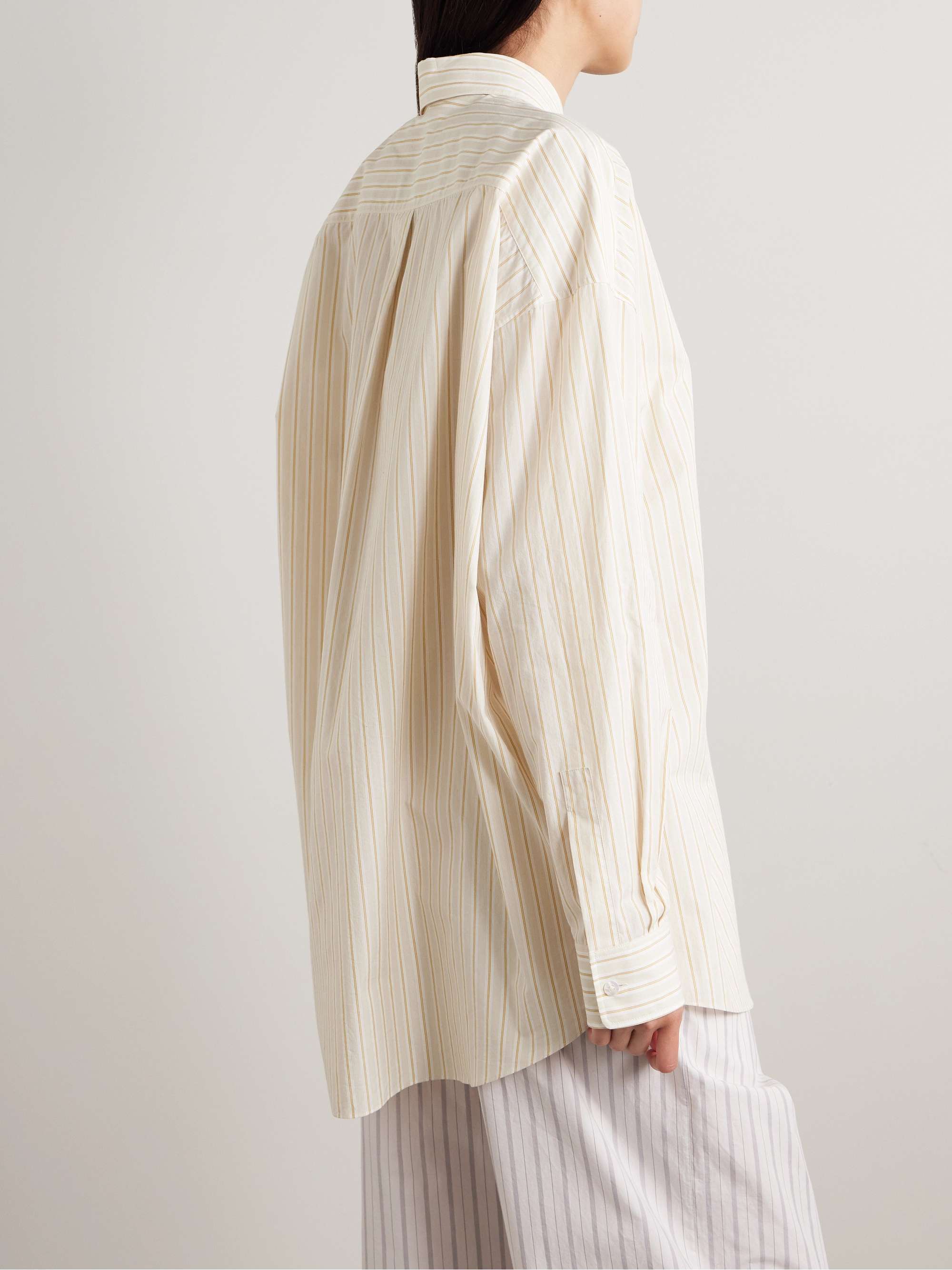 Caster oversized striped cotton-poplin shirt view
