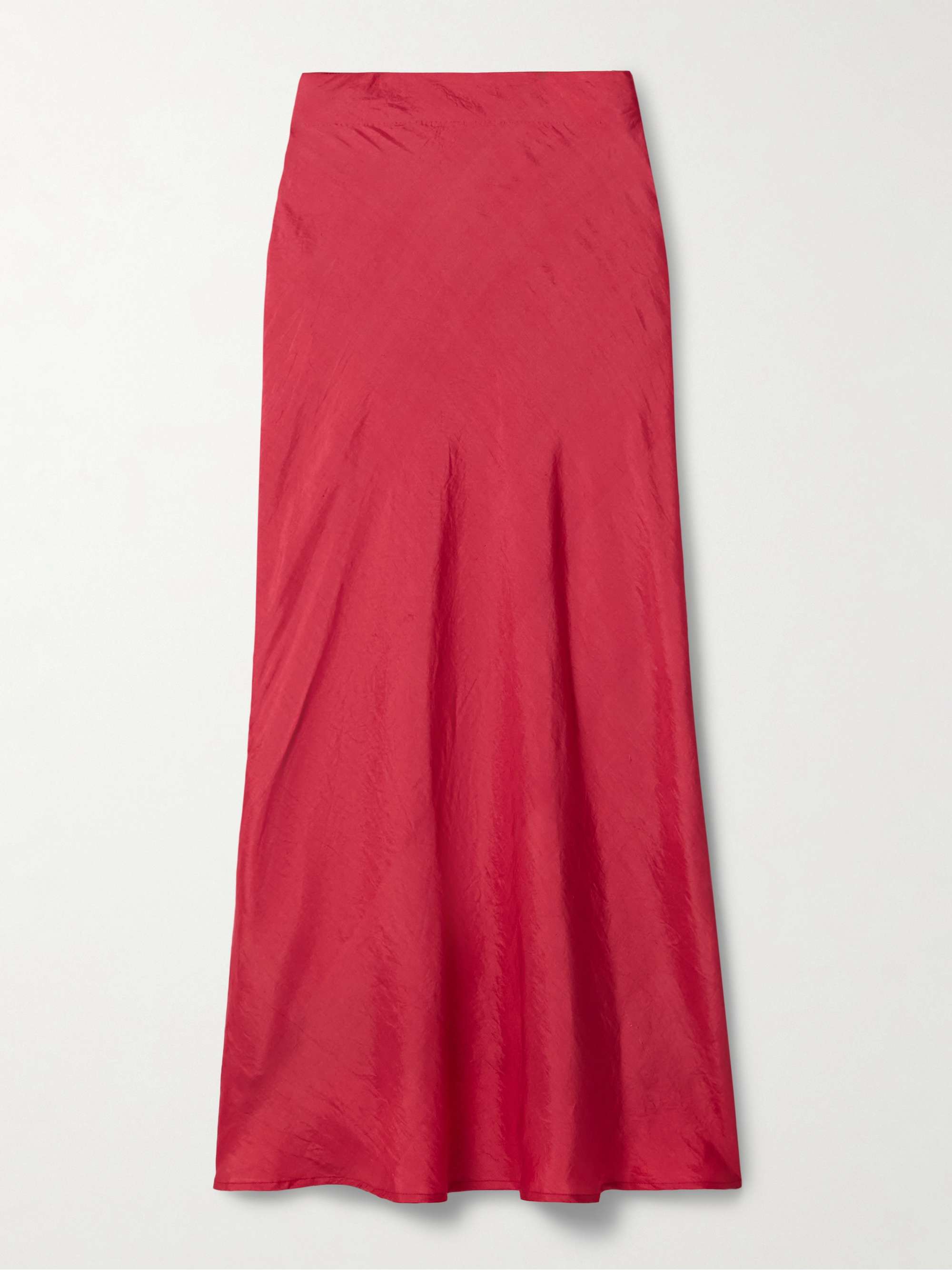 Lyra crinkled-silk midi skirt view