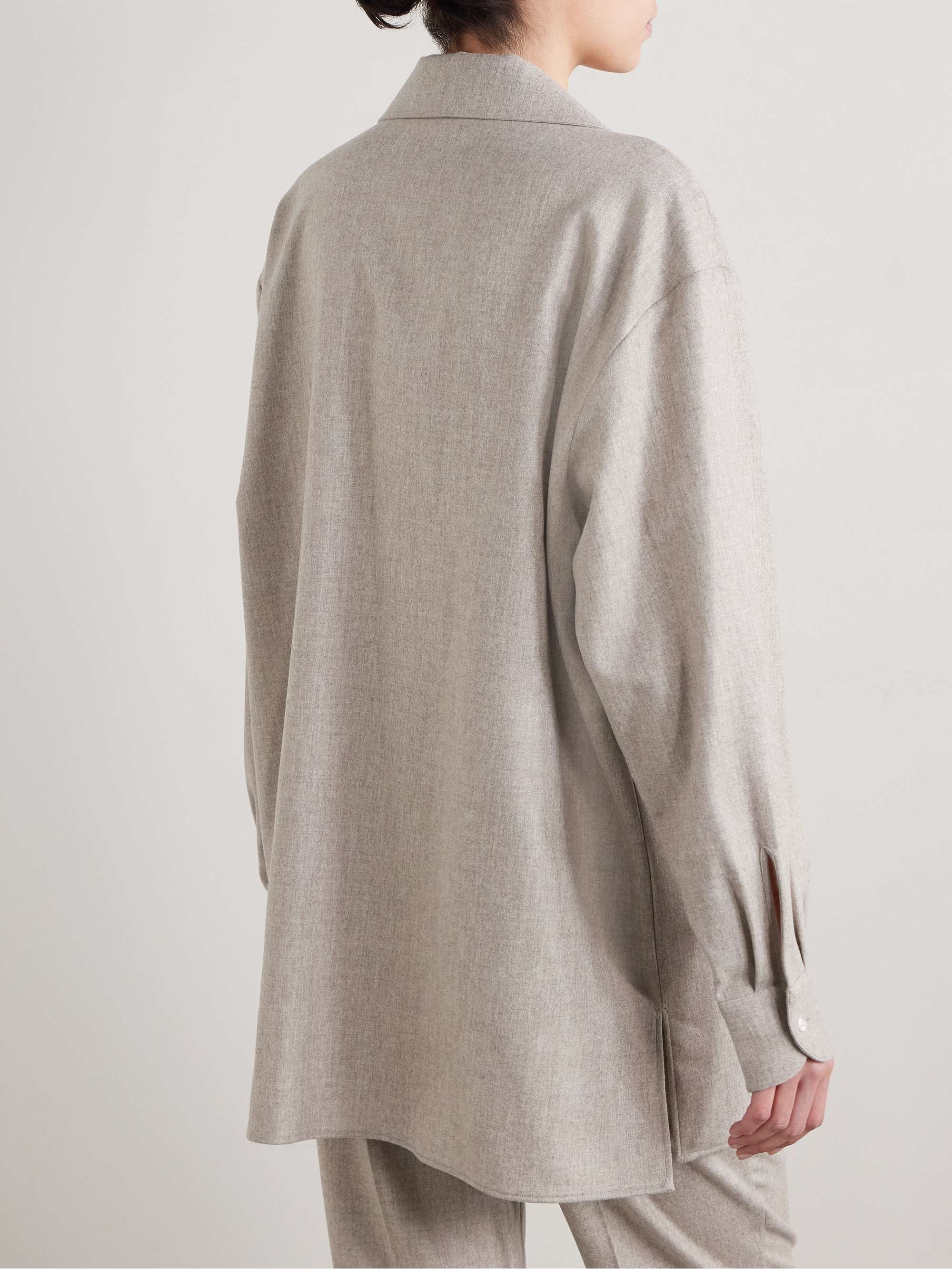 Komako brushed wool and cashmere-blend shirt view
