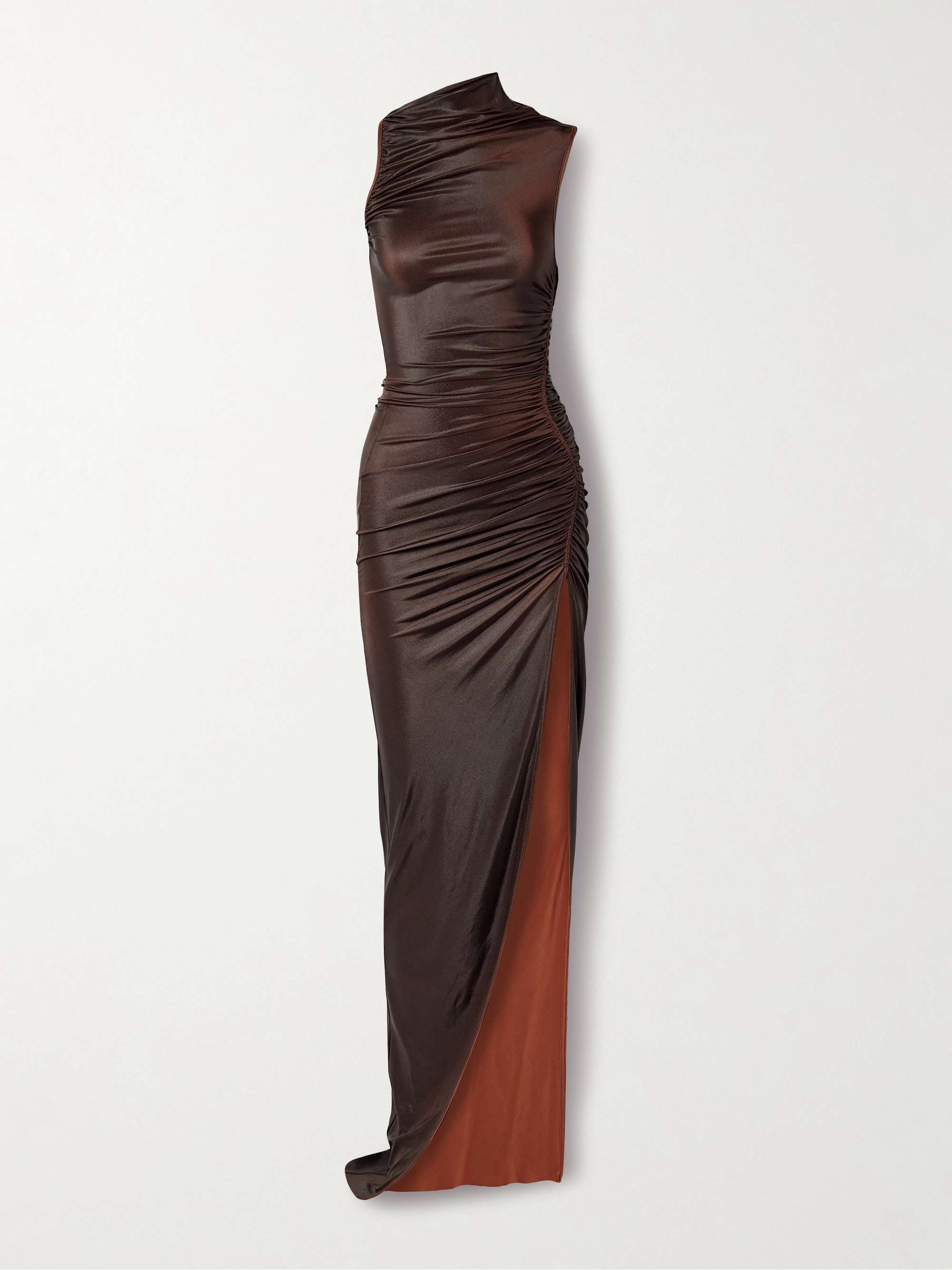 Svita ruched coated-jersey maxi dress view