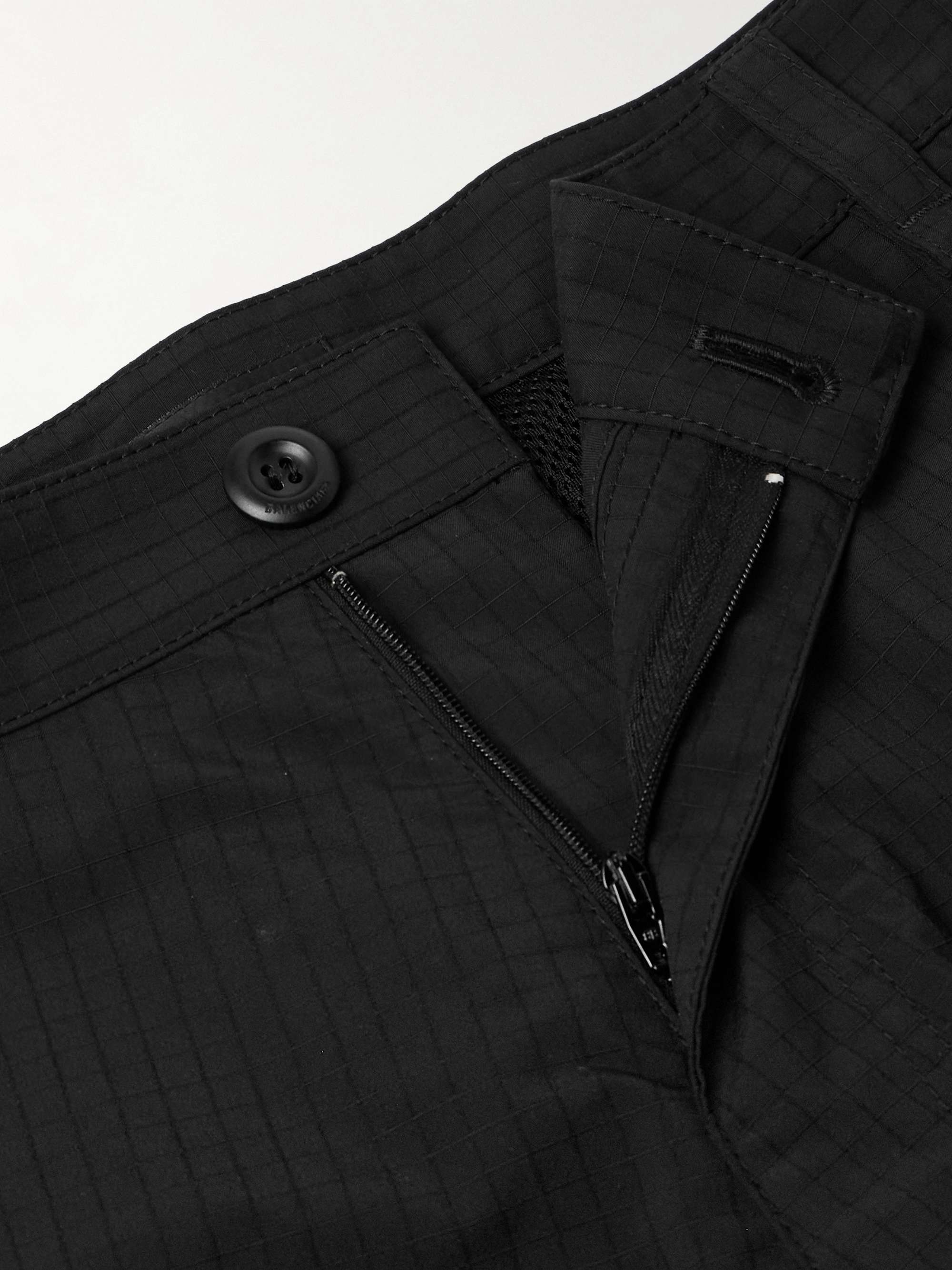 Wide-Leg Logo-Embroidered Ripstop Cargo Trousers view