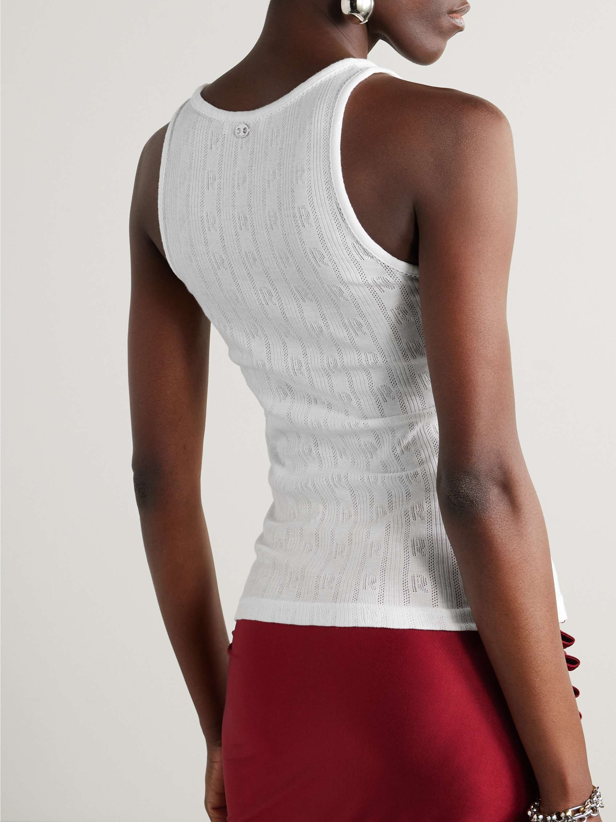 Pointelle-knit cotton tank view