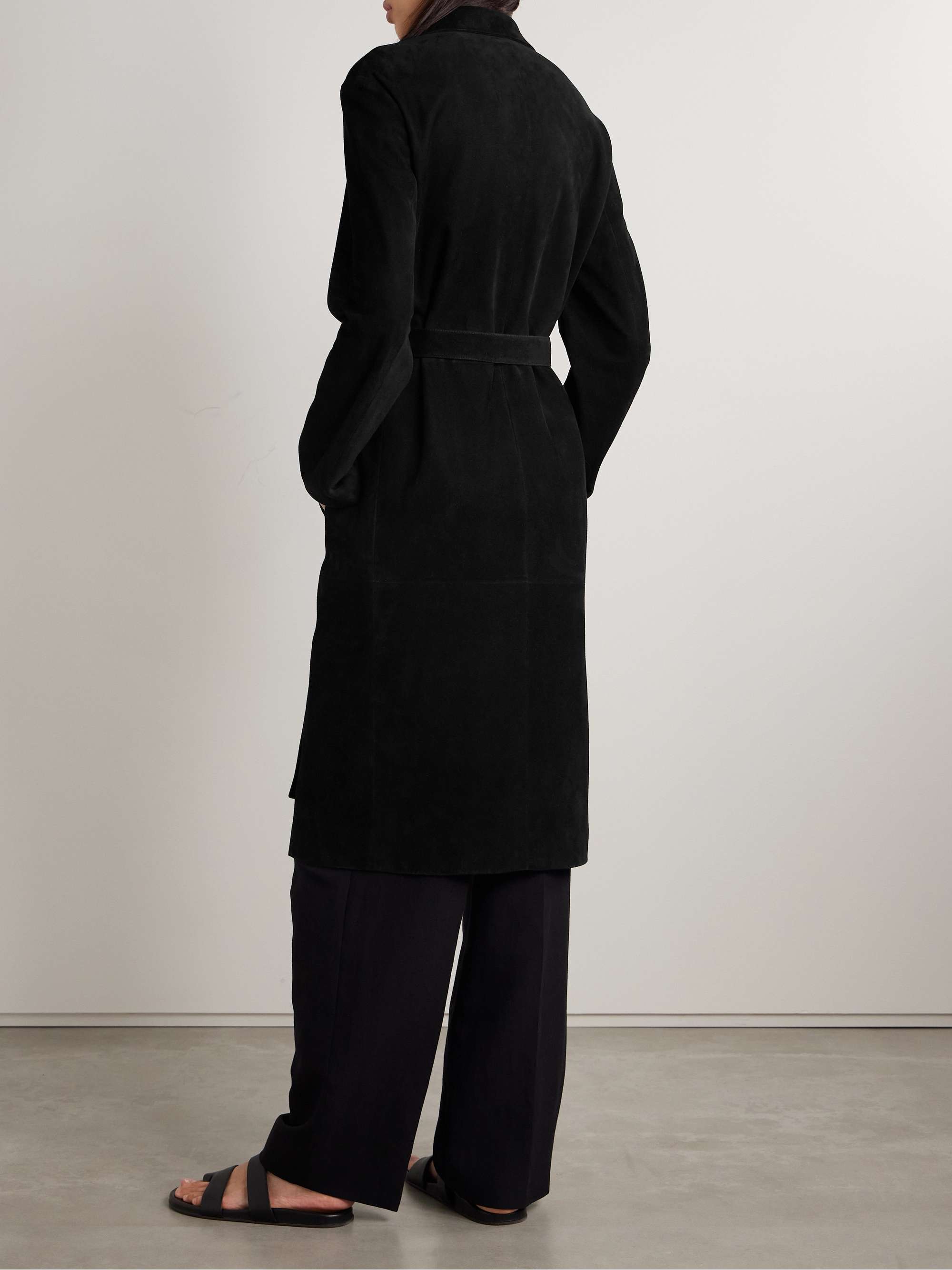 Babil belted suede coat view