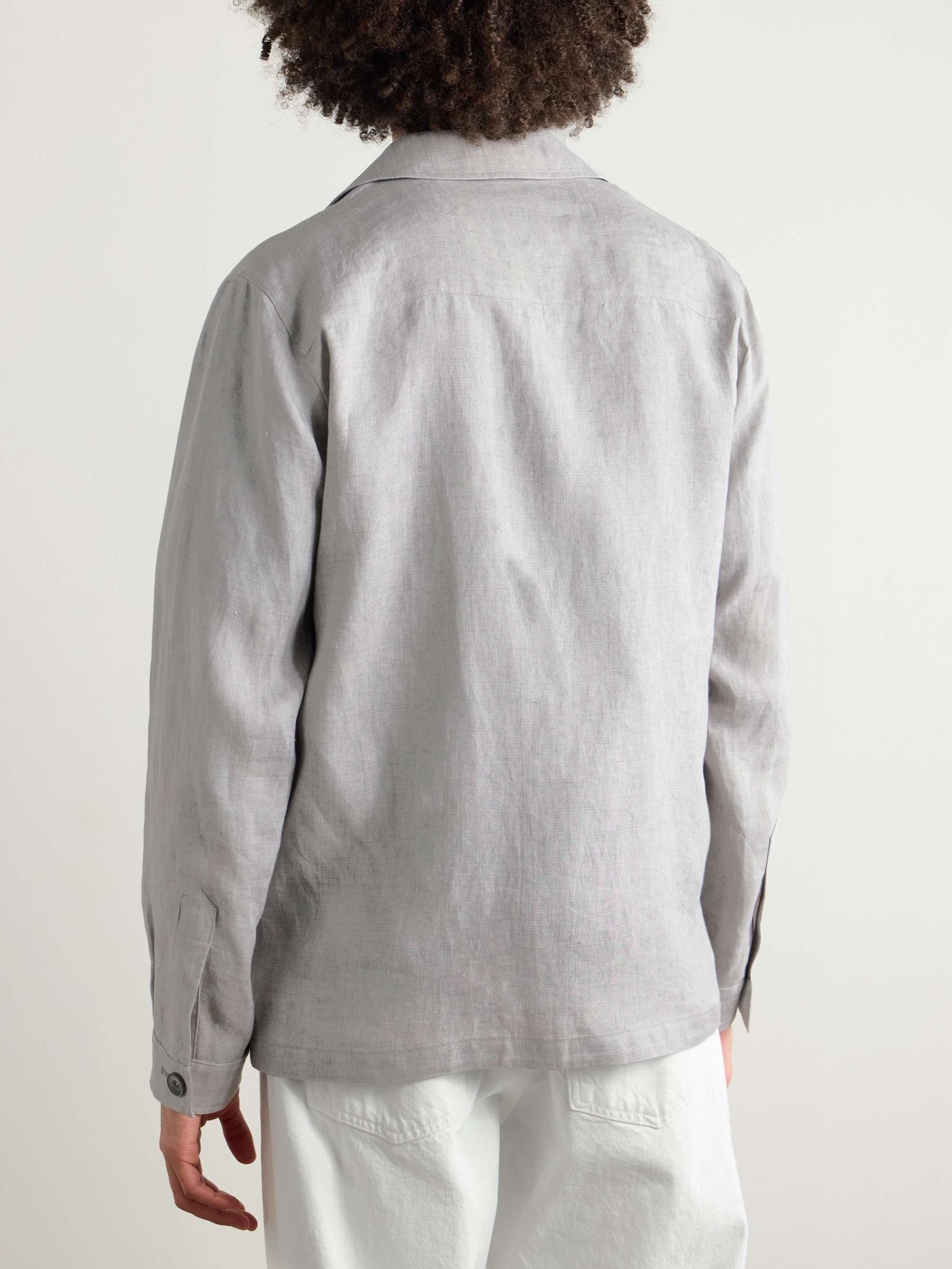 Camp-Collar Linen Overshirt view