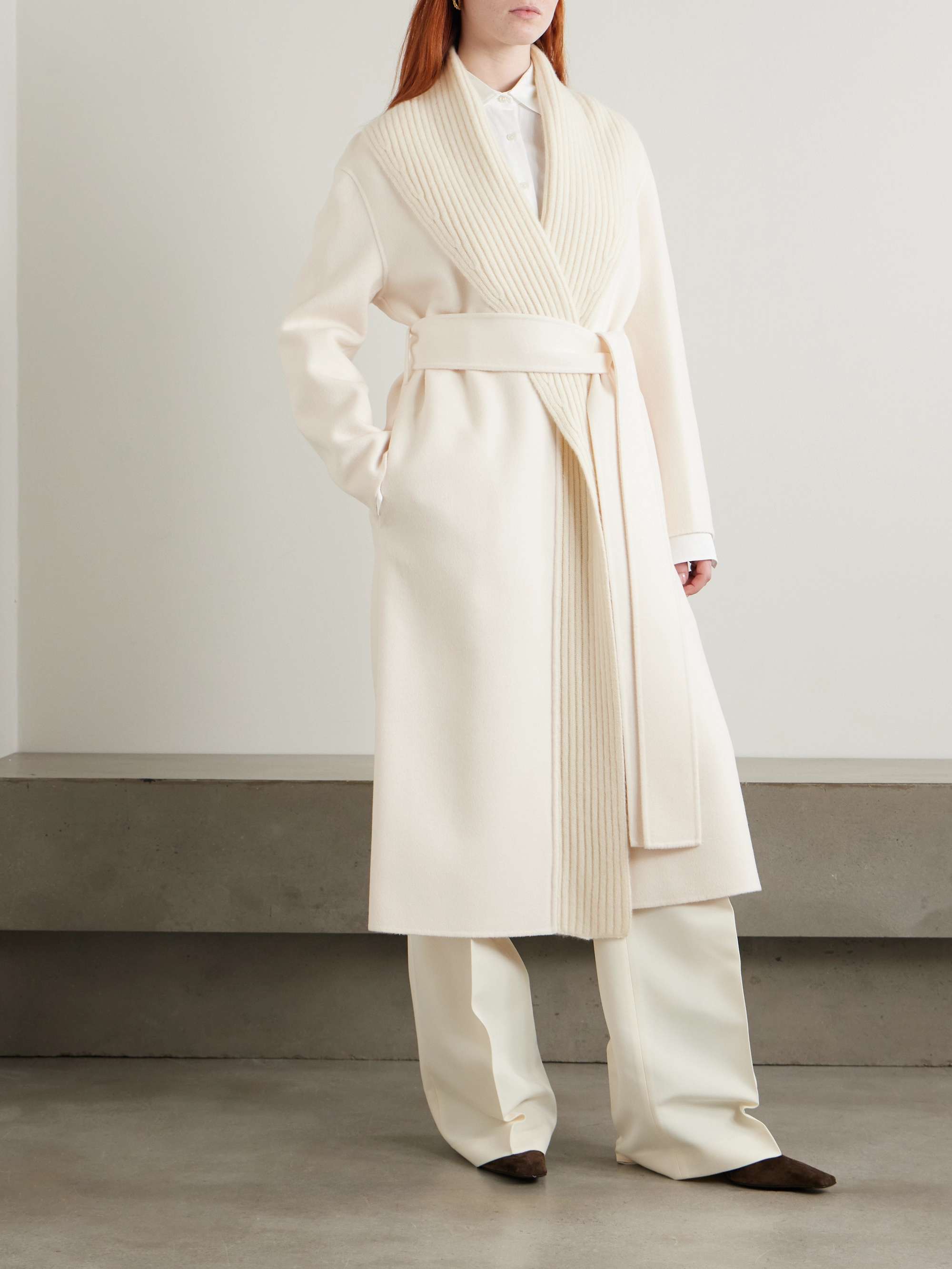 Rica belted cashmere and wool-blend coat view
