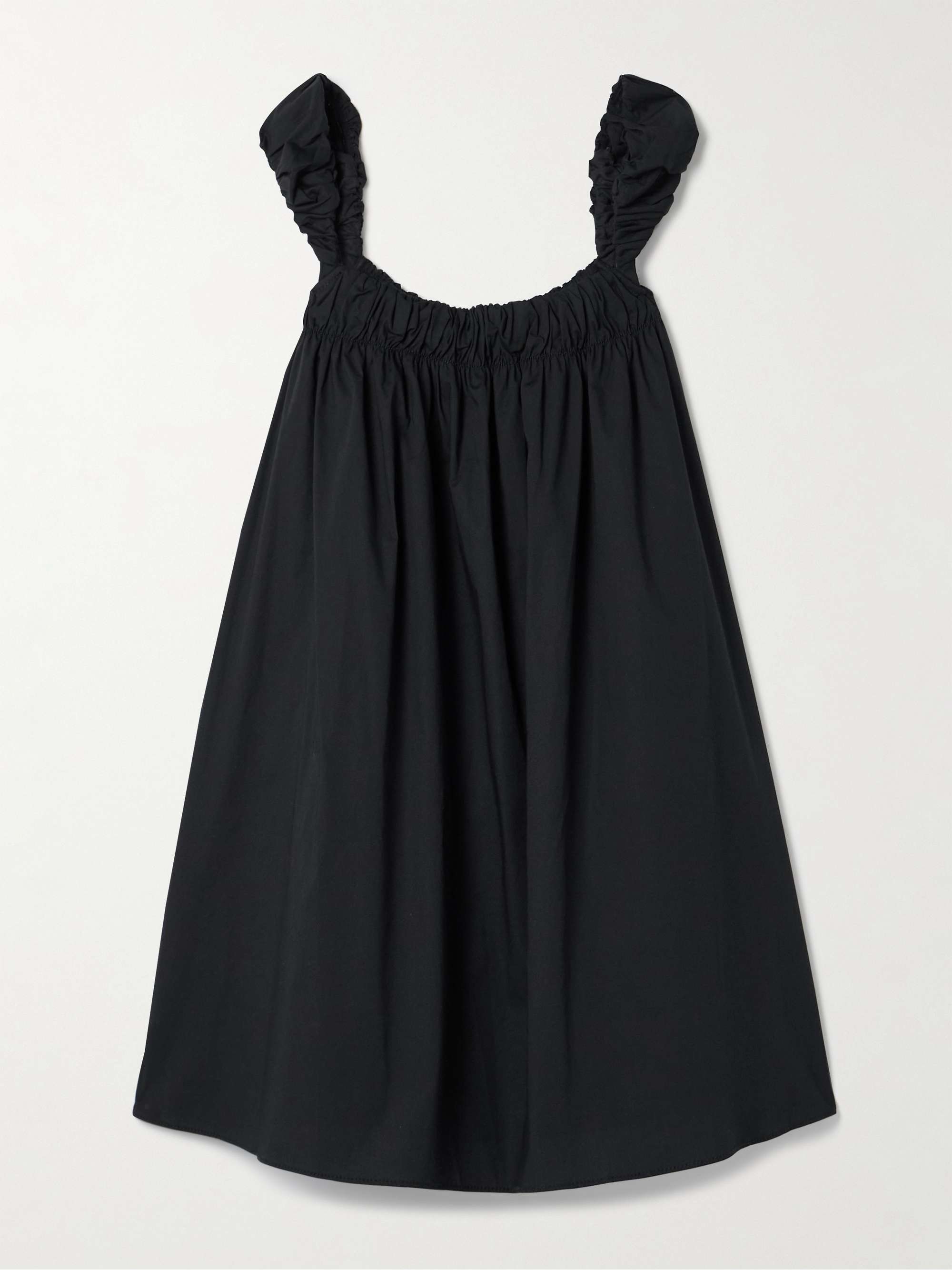 Beau gathered cotton-blend poplin mini dress view