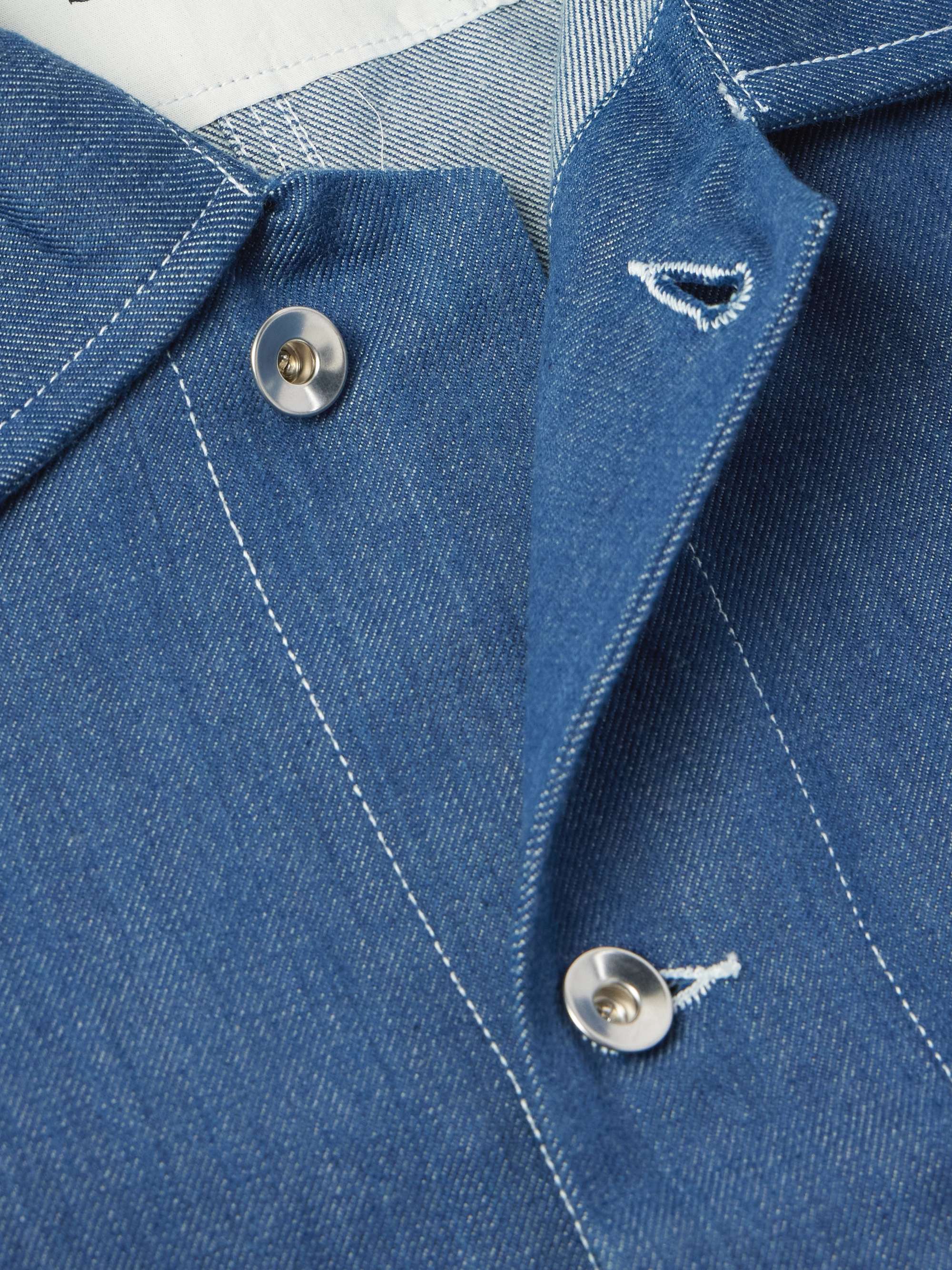 Railroad Logo-Appliquéd Organic Denim Jacket view