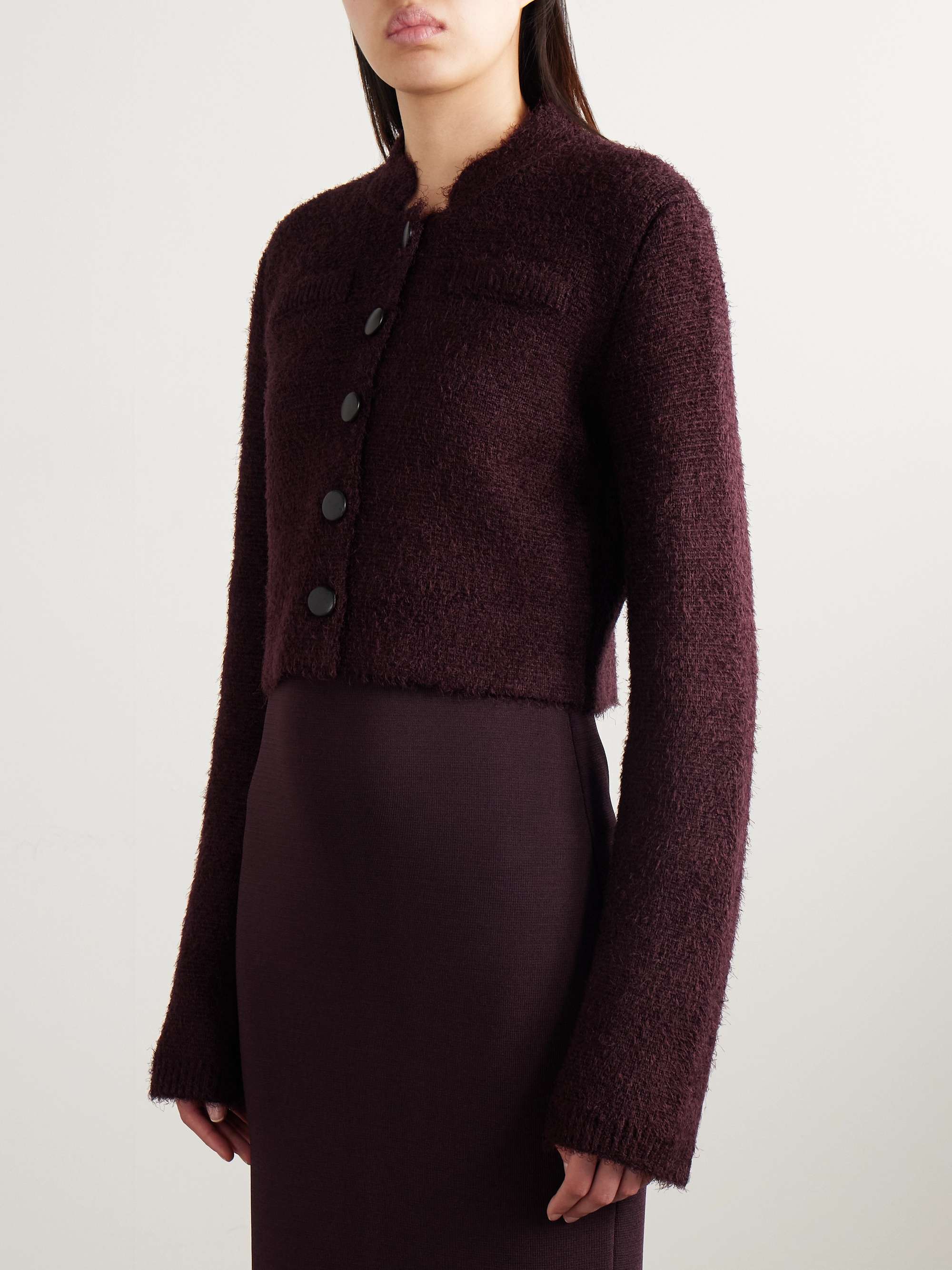 Ello brushed silk and cashmere-blend cardigan view