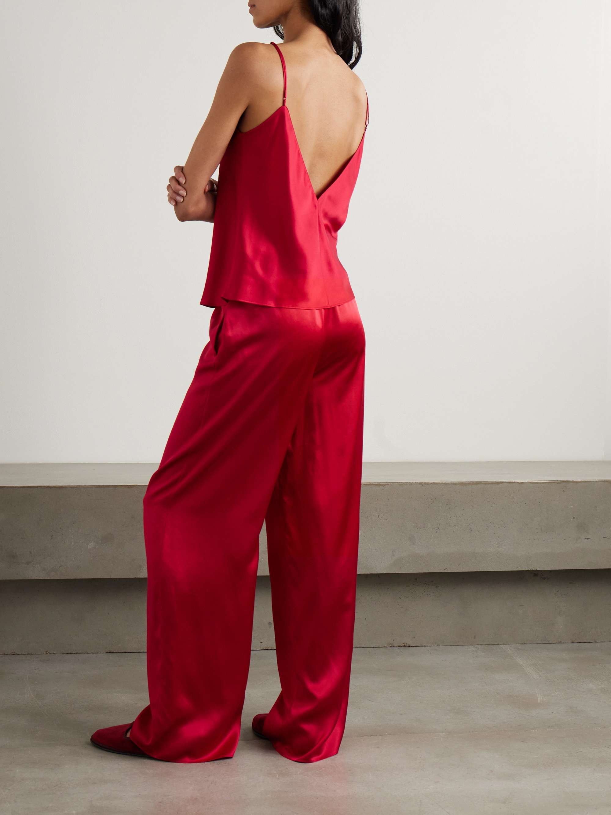 Bliss silk-satin pajama set view