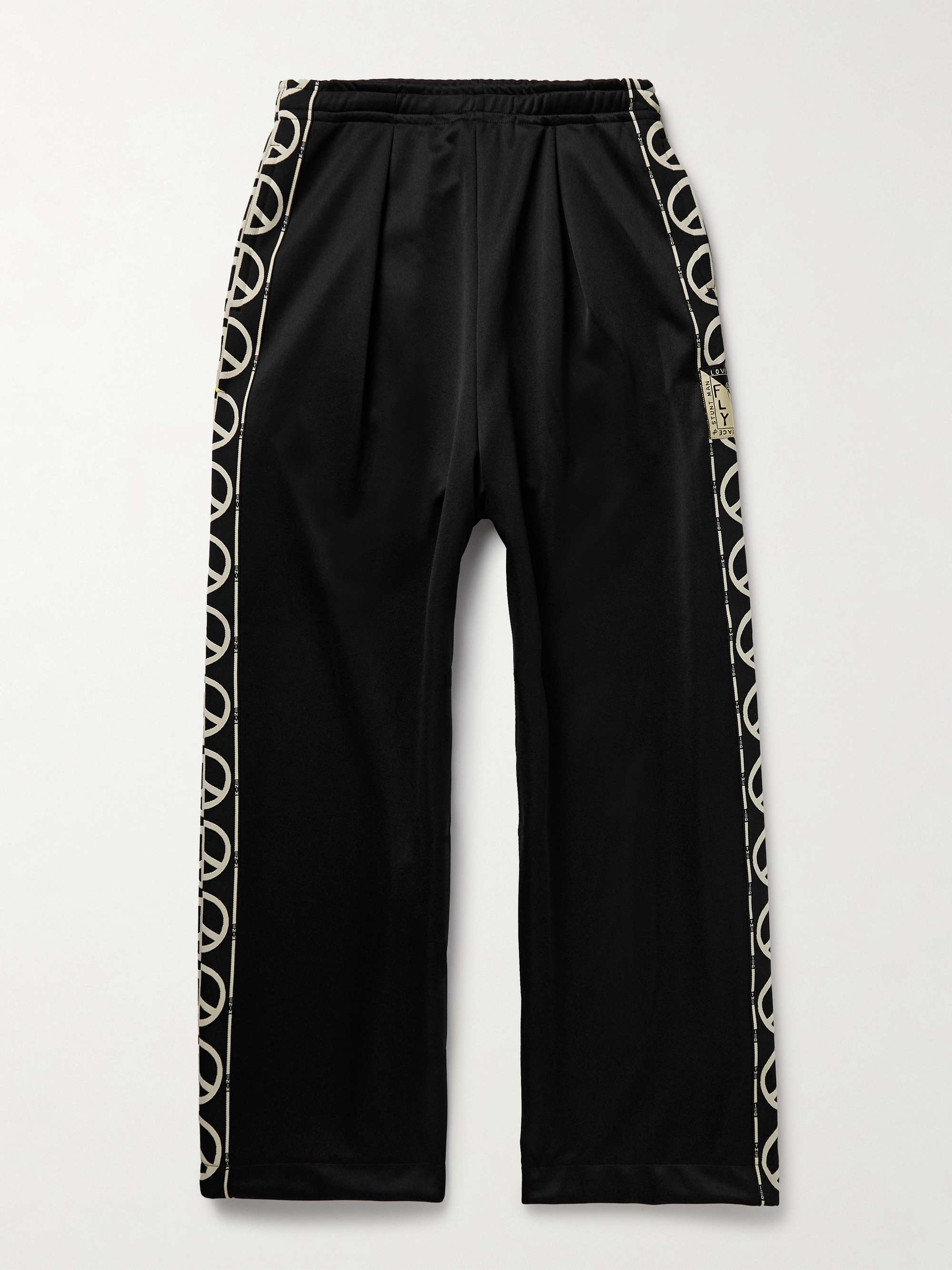 TH.D.D. Wide-Leg Pleated Webbing-Trimmed Tech-Jersey Track Pants view