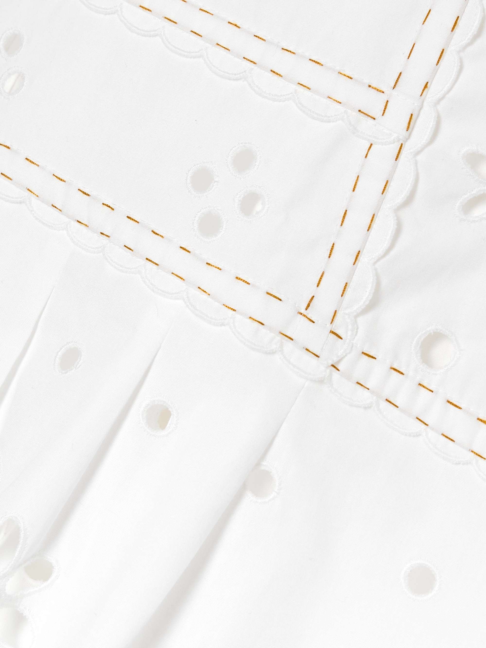 Olympia scalloped broderie anglaise cotton-poplin top view
