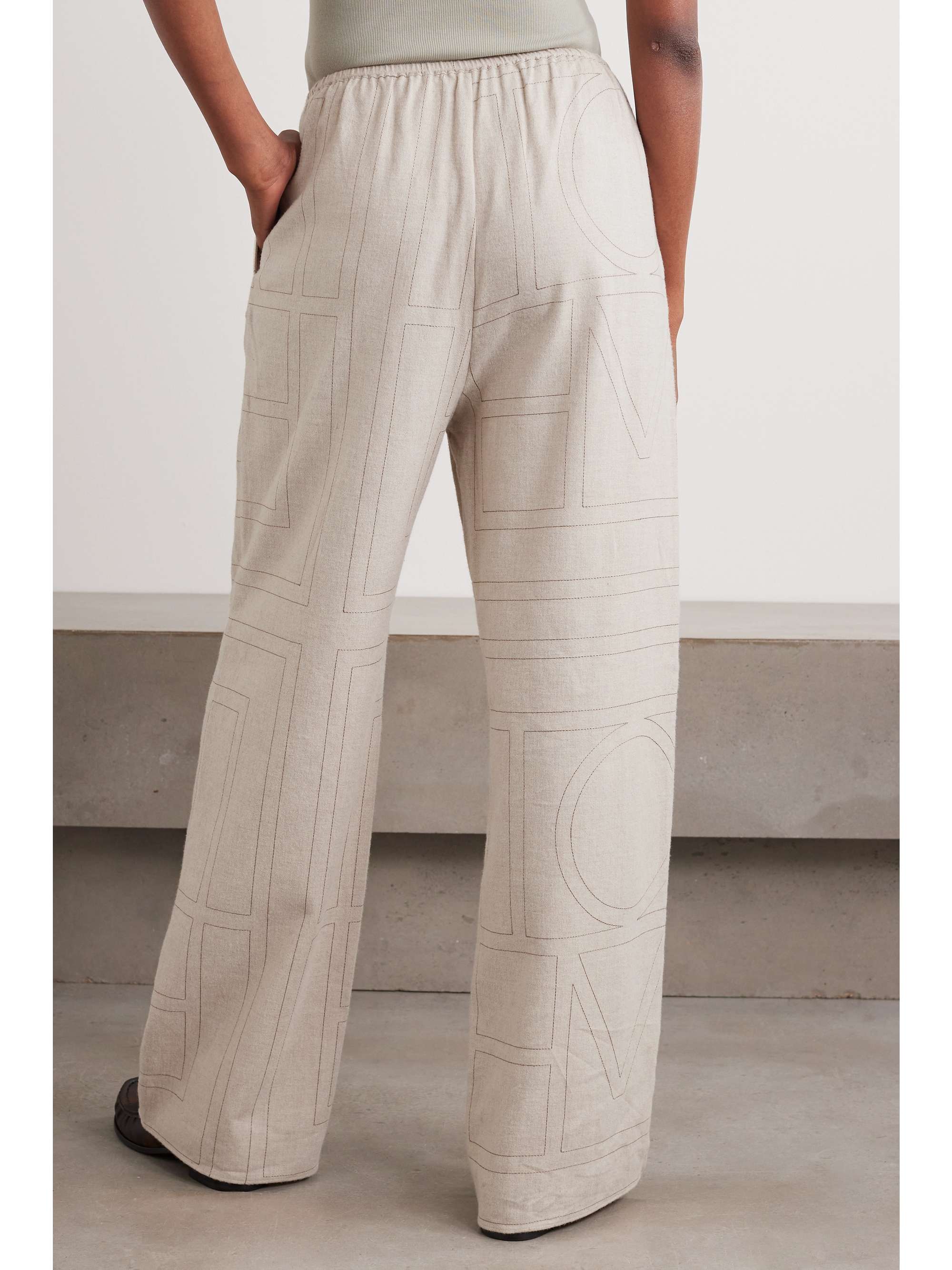 + NET SUSTAIN embroidered LENZING™ Modal-flannel wide-leg pants view