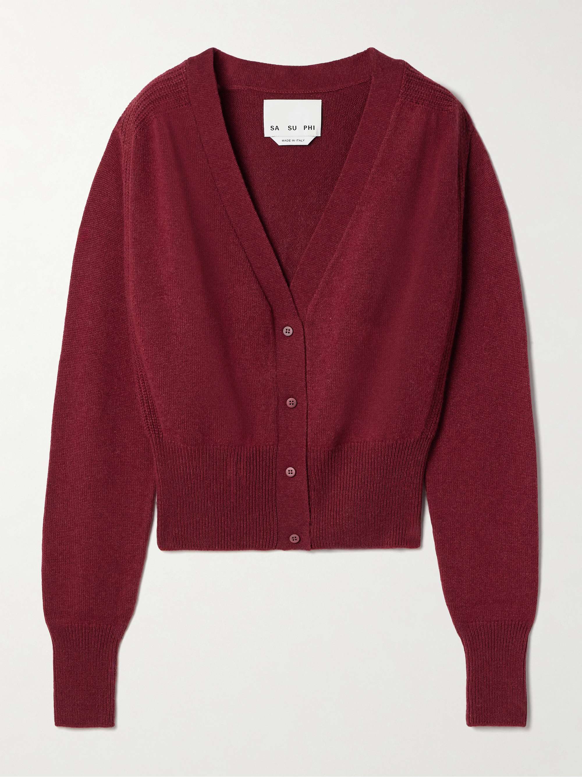 Ribbed cashmere cardigan view