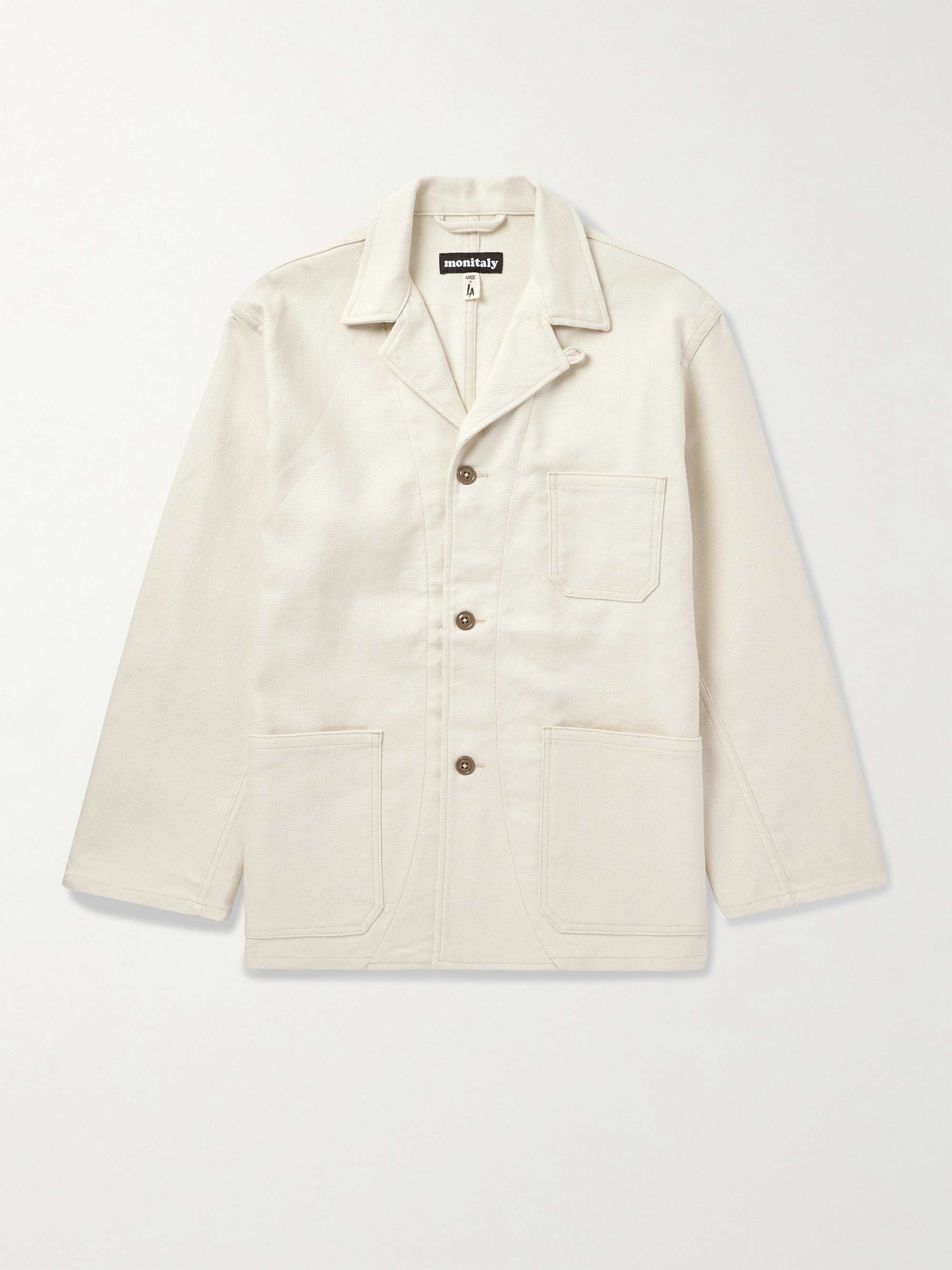 Convertible-Collar Linen and Cotton-Blend Jacket view