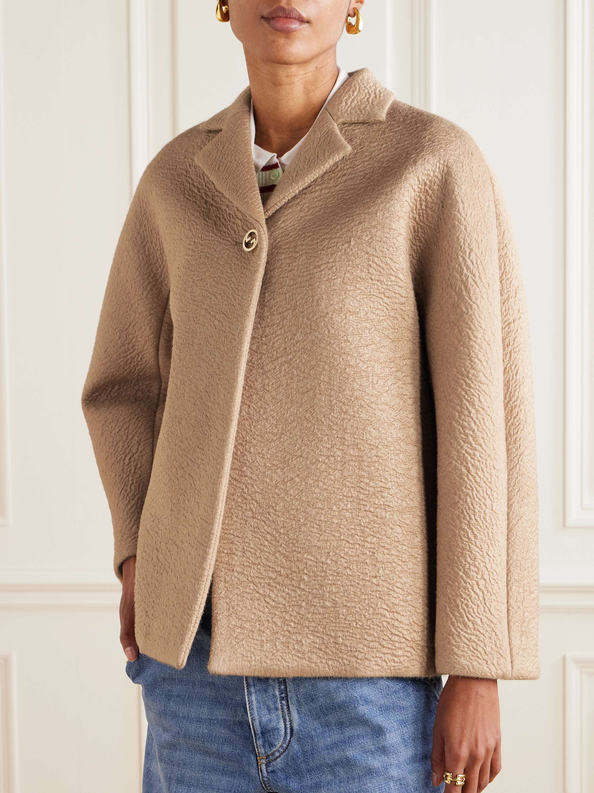 Caban wool and llama-blend coat view