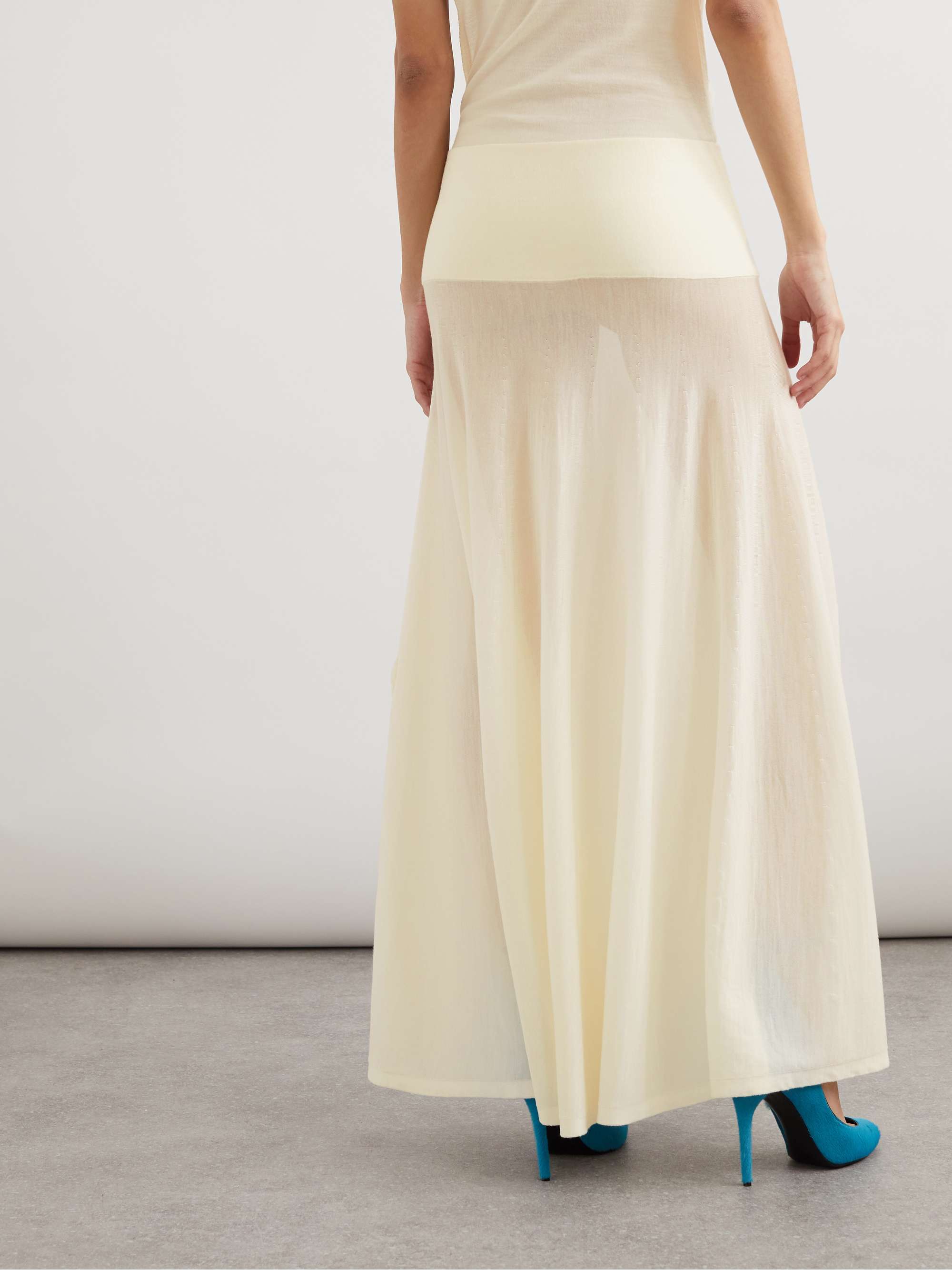Pleated wool maxi skirt view