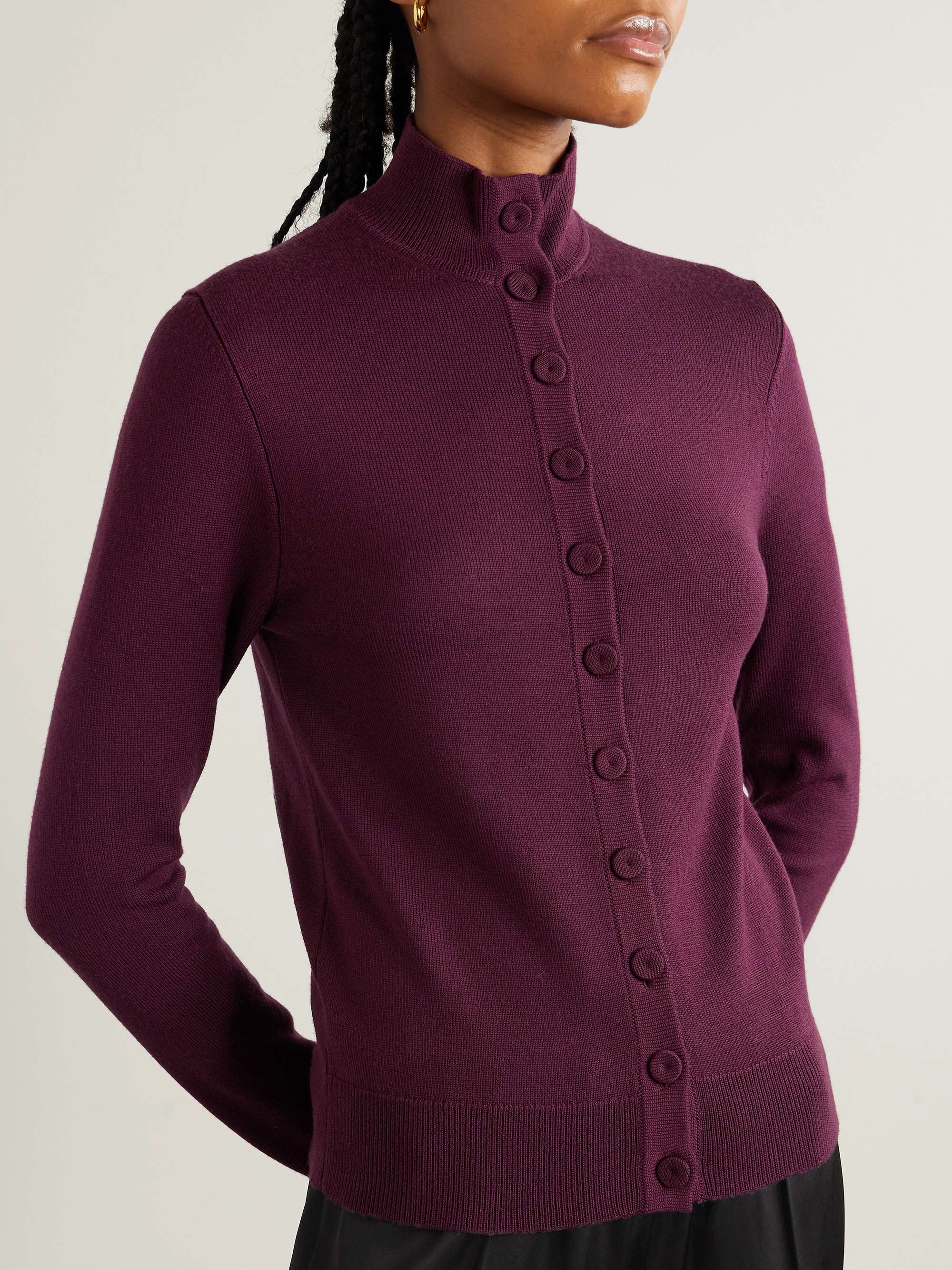 Wool turtleneck cardigan view