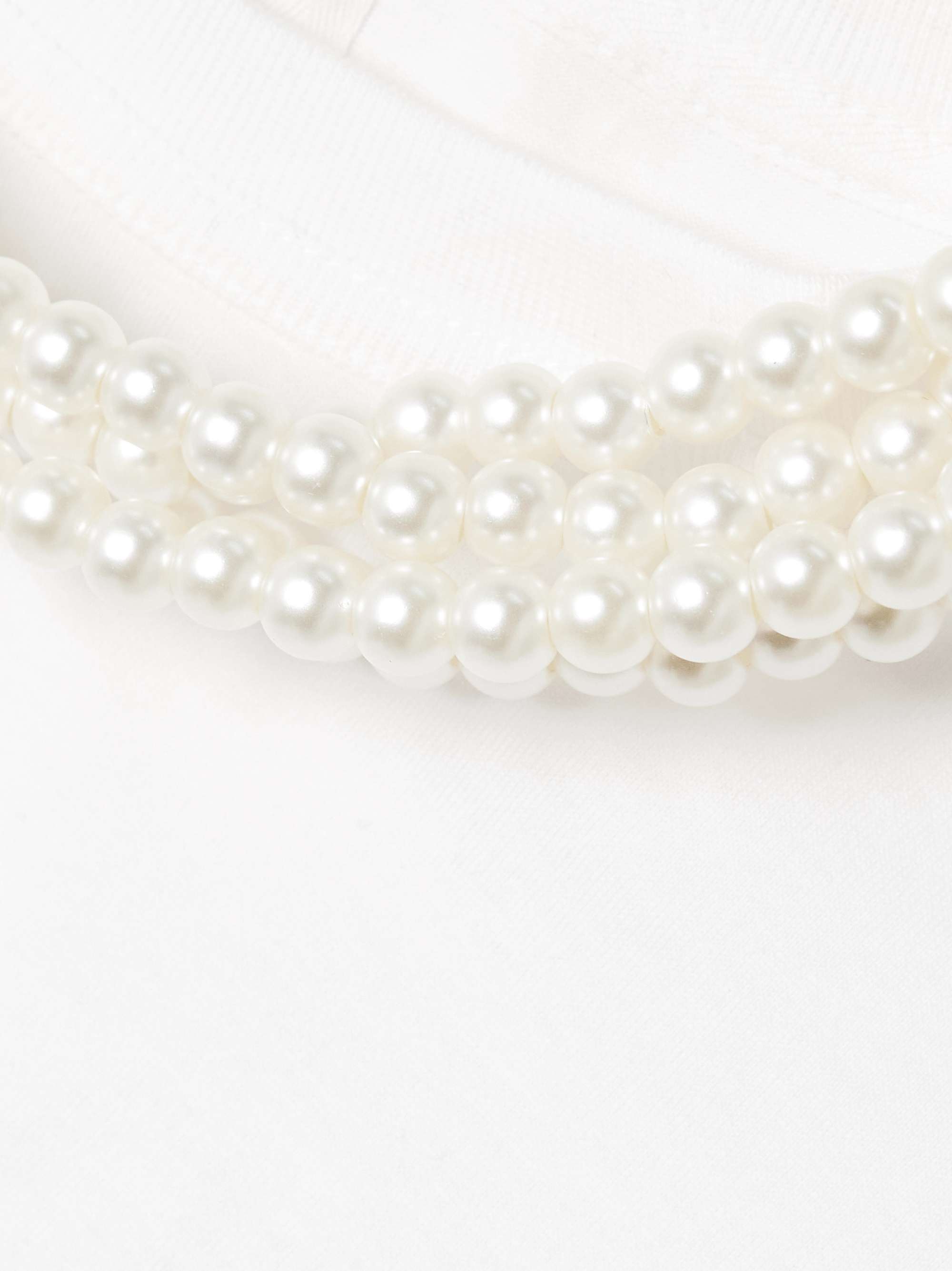 Faux pearl-embellished cotton-jersey T-shirt view