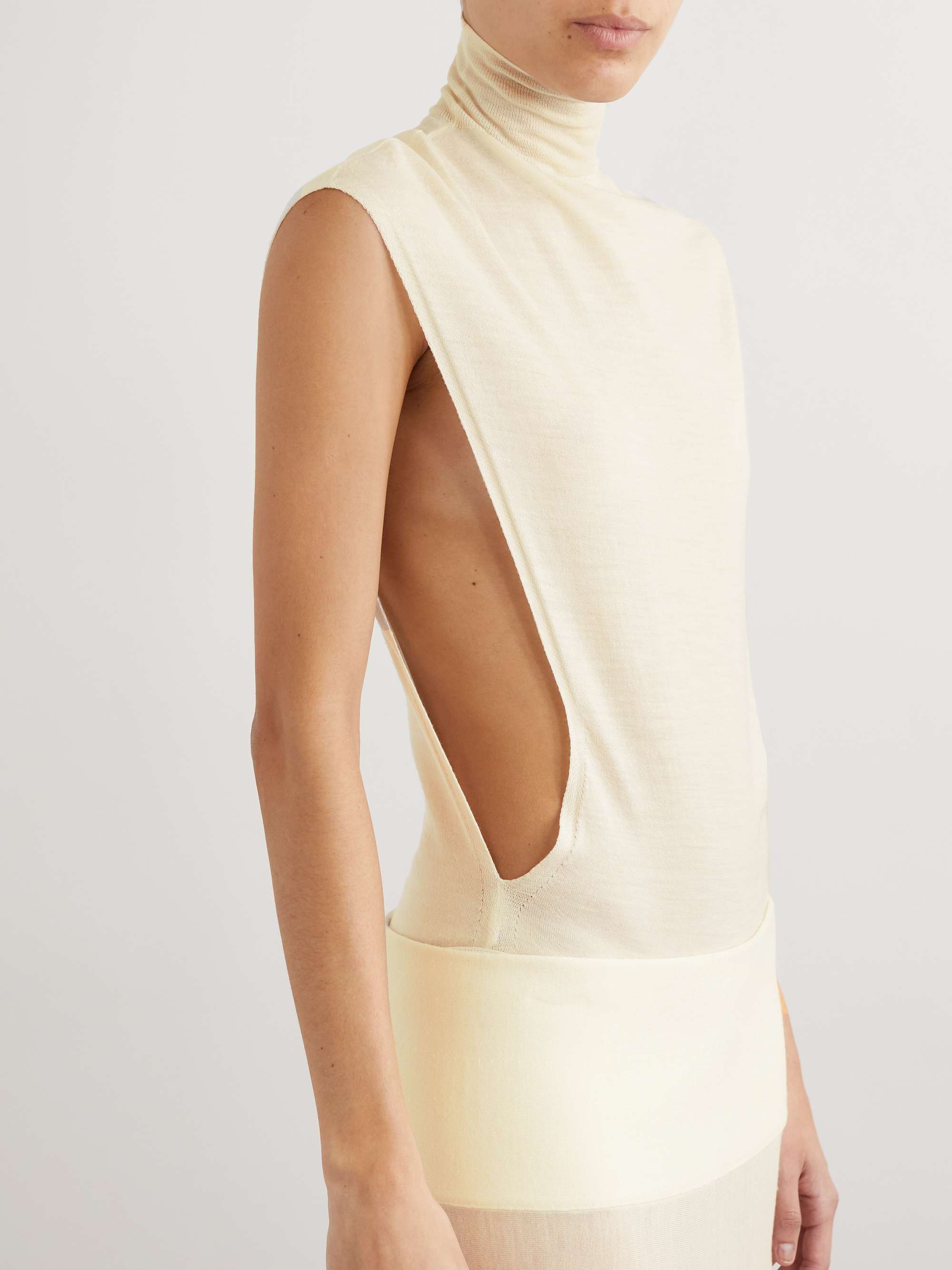 Wool-blend turtleneck bodysuit view