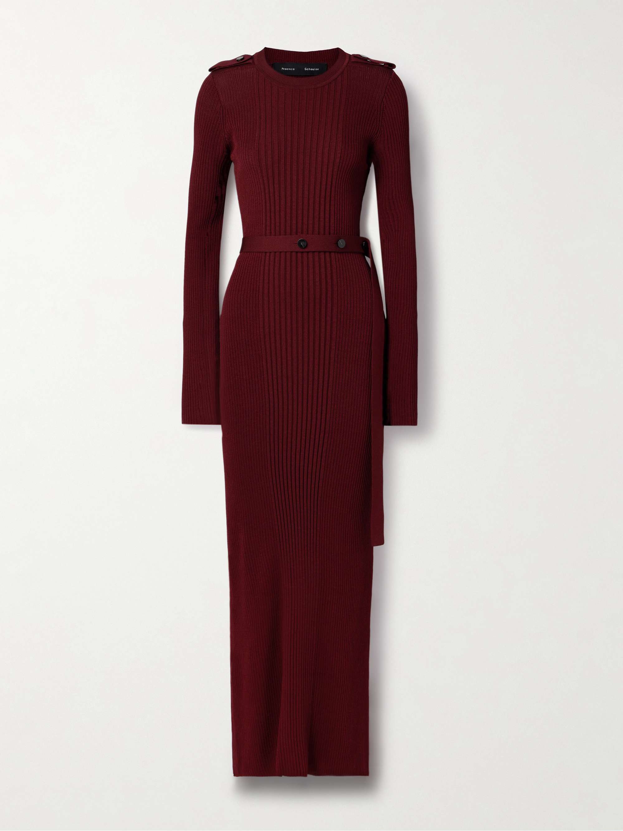 Lauryn belted ribbed-knit maxi dress view