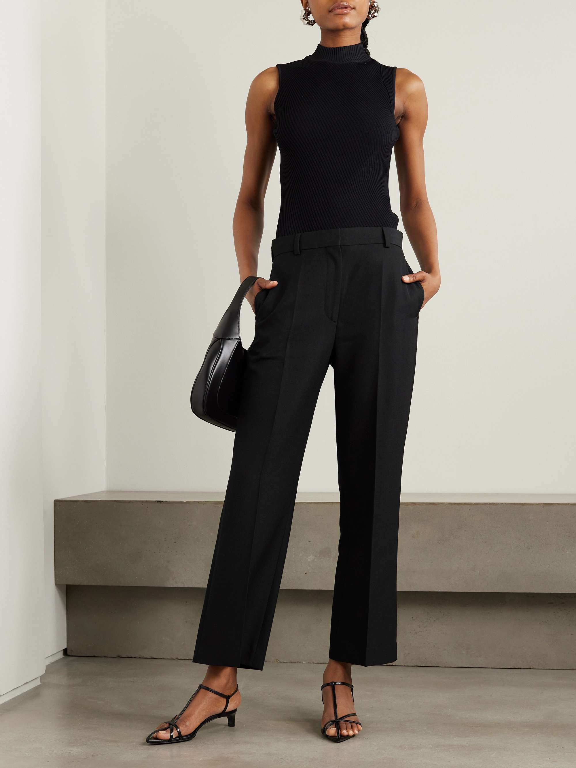 Recycled-crepe straight-leg pants view