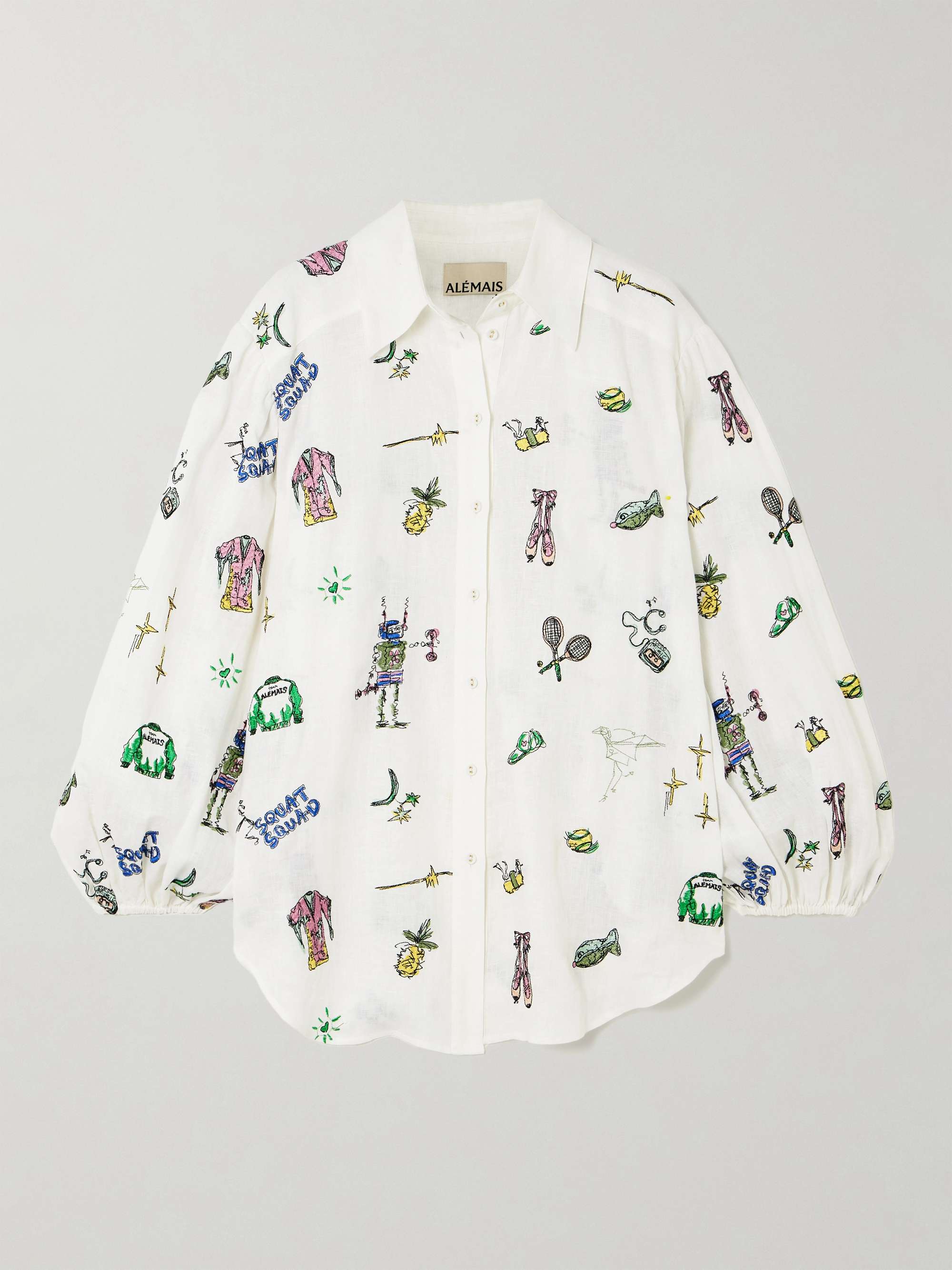 + Anouk Colantoni Play embroidered linen shirt view