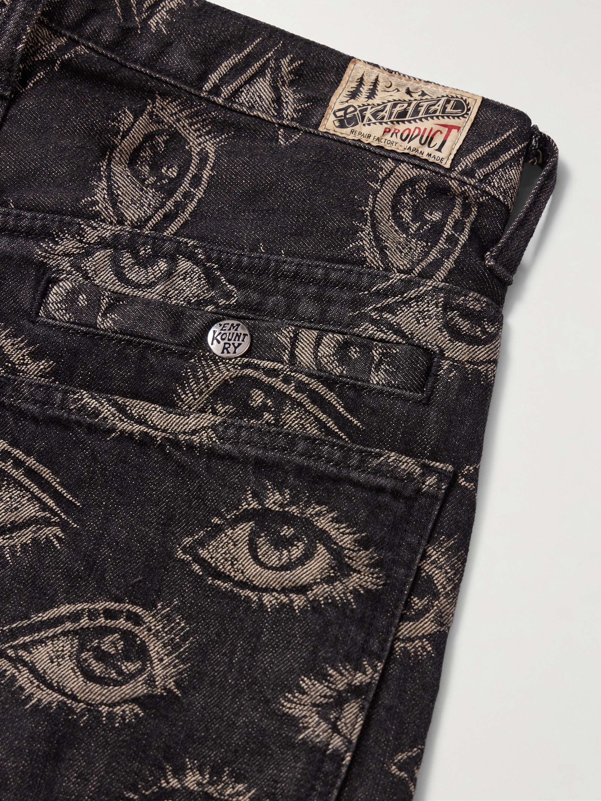 Speak Easy Straight-Leg Jacquard Jeans view