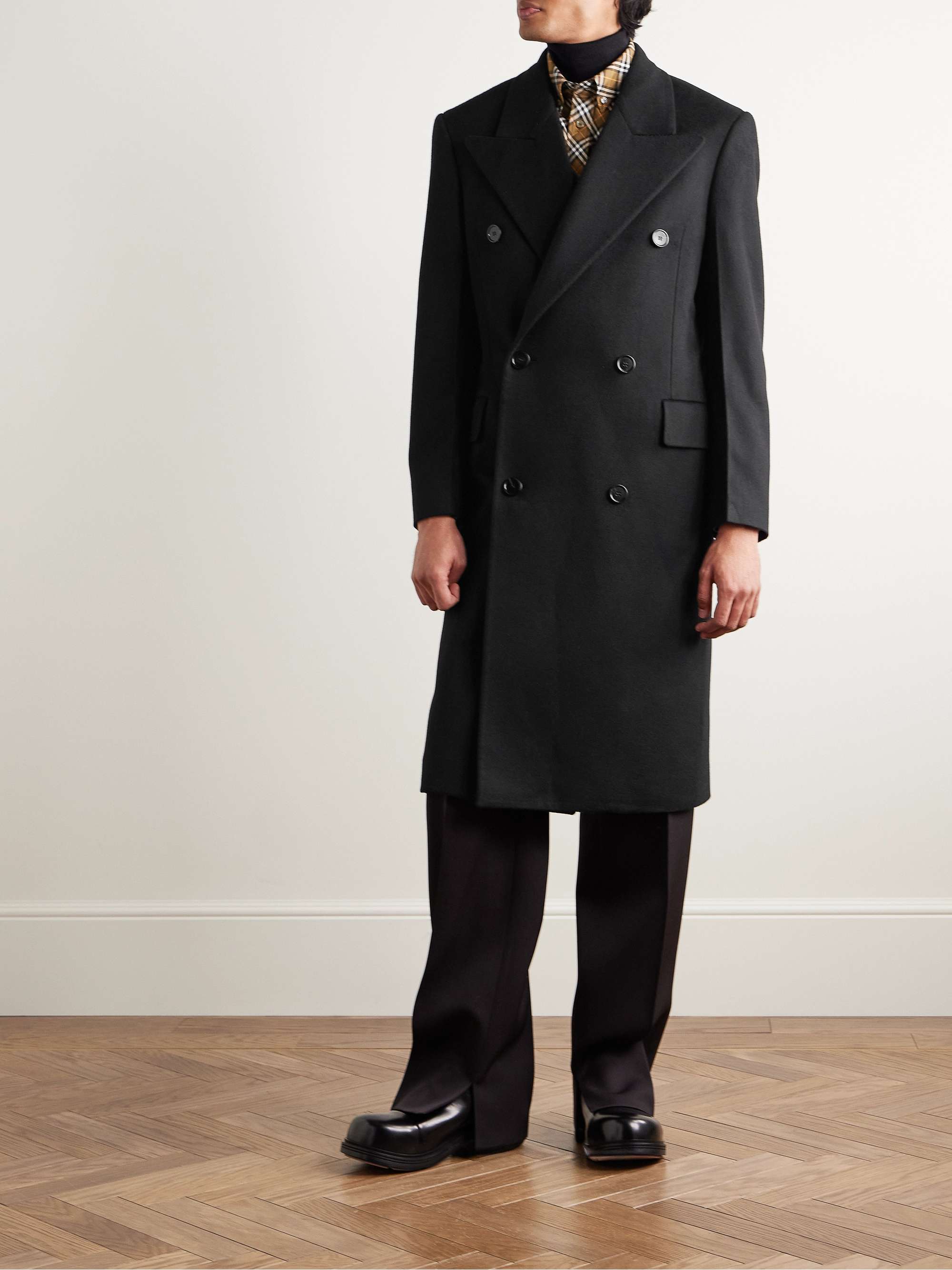 Double-Breasted Cashmere-Felt Coat view