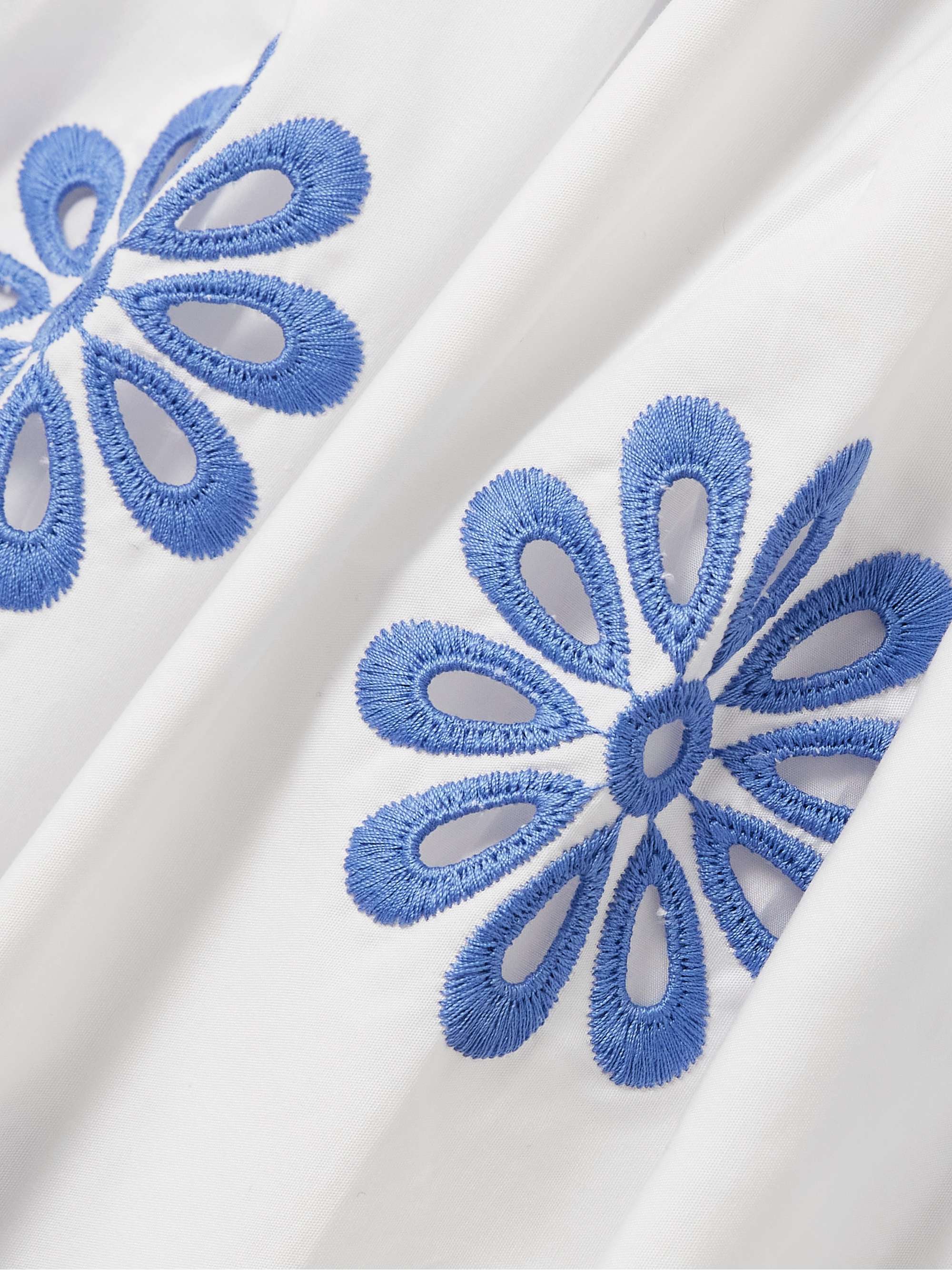 Belted scalloped broderie anglaise cotton midi dress view