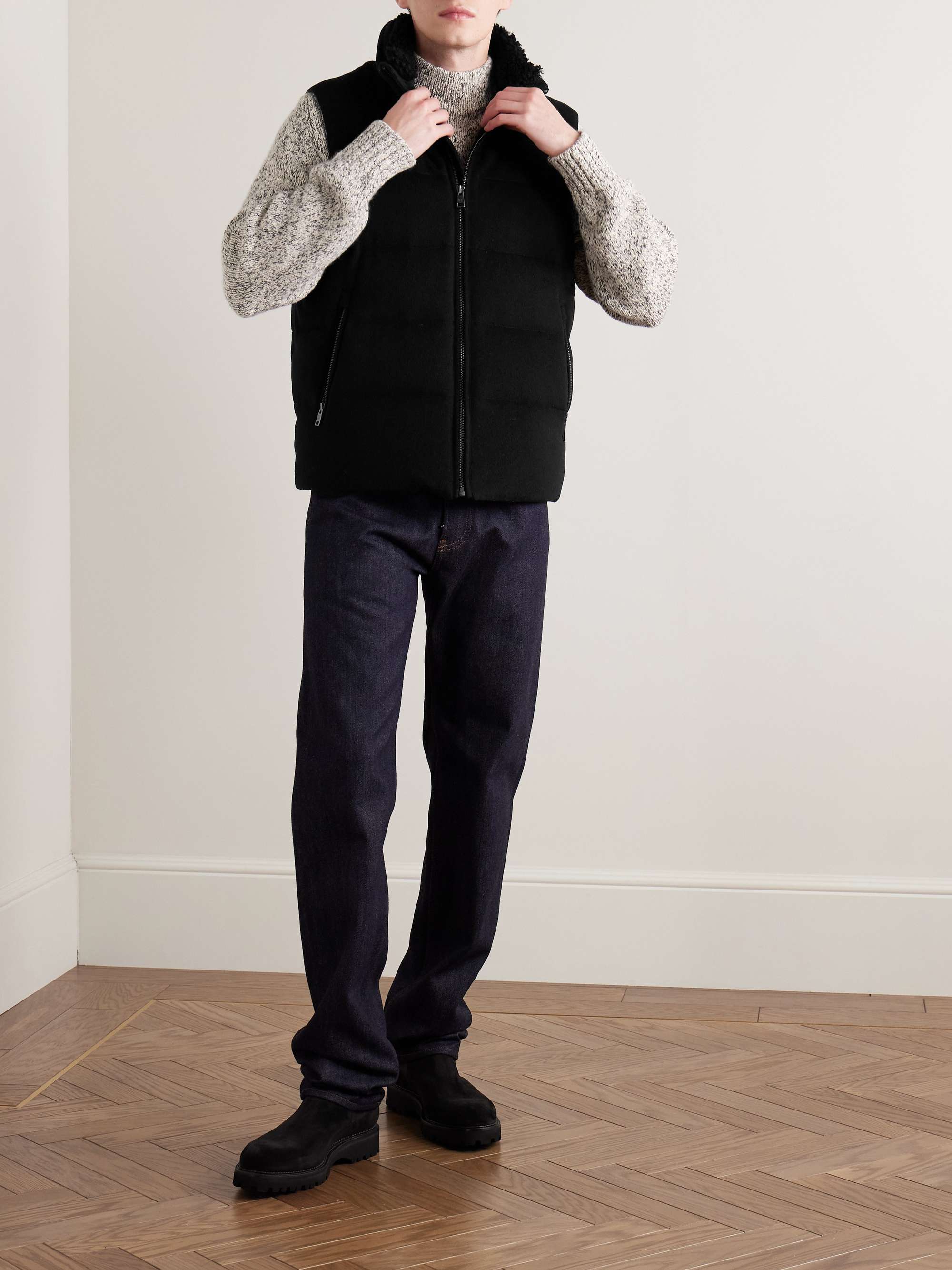 Cameron Shearling-Trimmed Quilted Wool-Blend Felt Down Gilet view