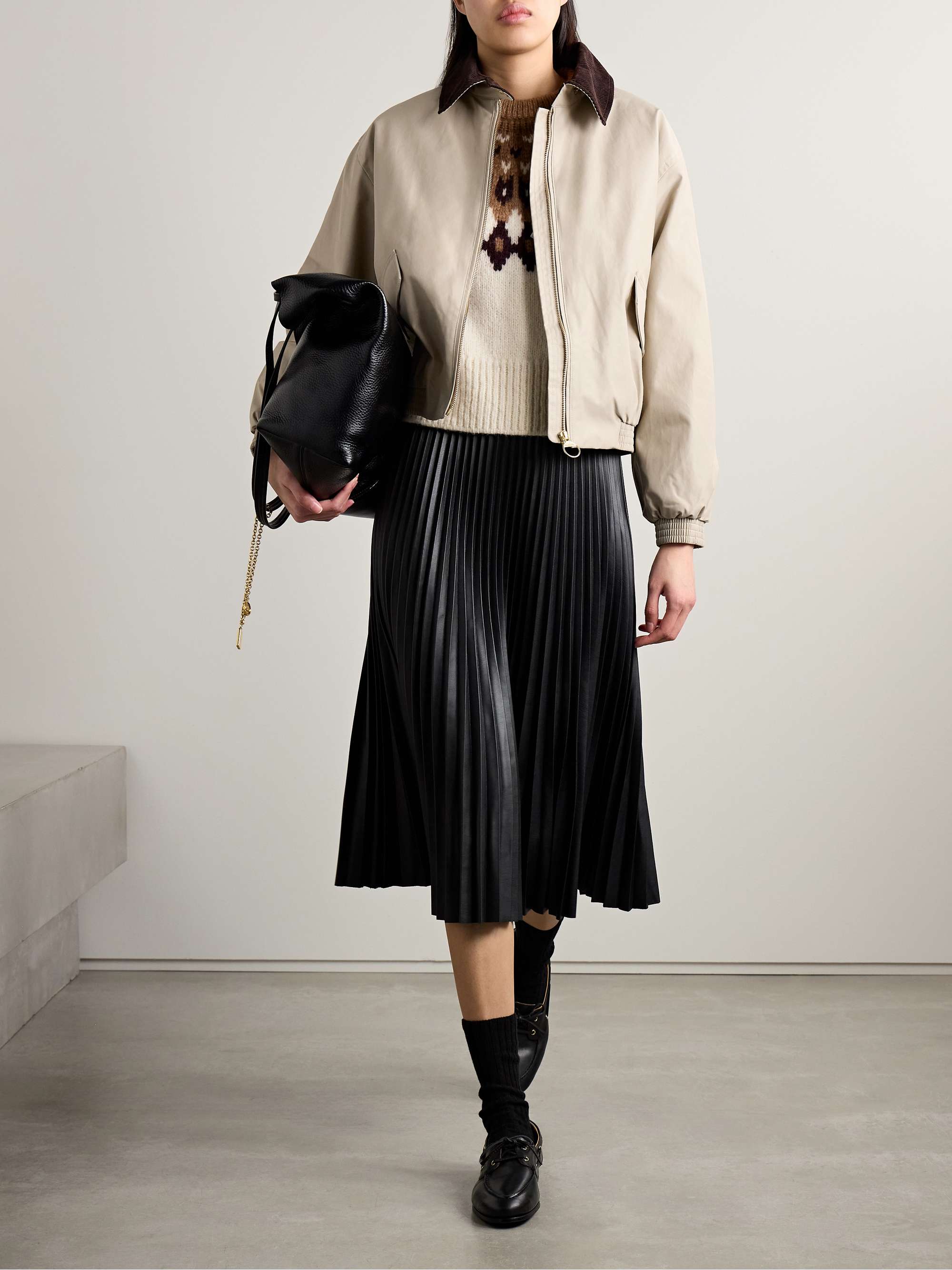 + Barbour The Edit by Alexa Anna corduroy-trimmed cotton-blend jacket view