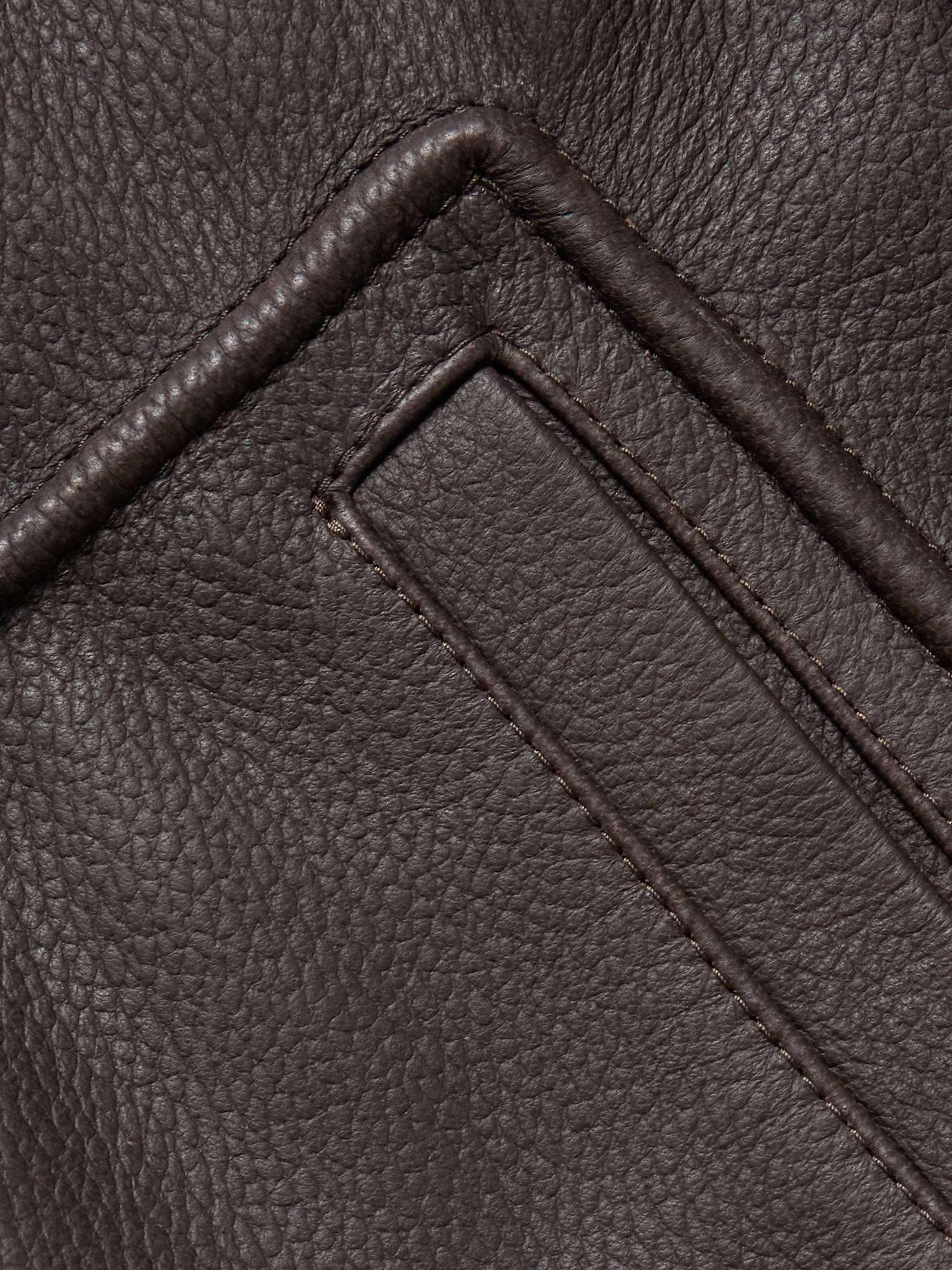 Padded Full-Grain Leather Jacket view