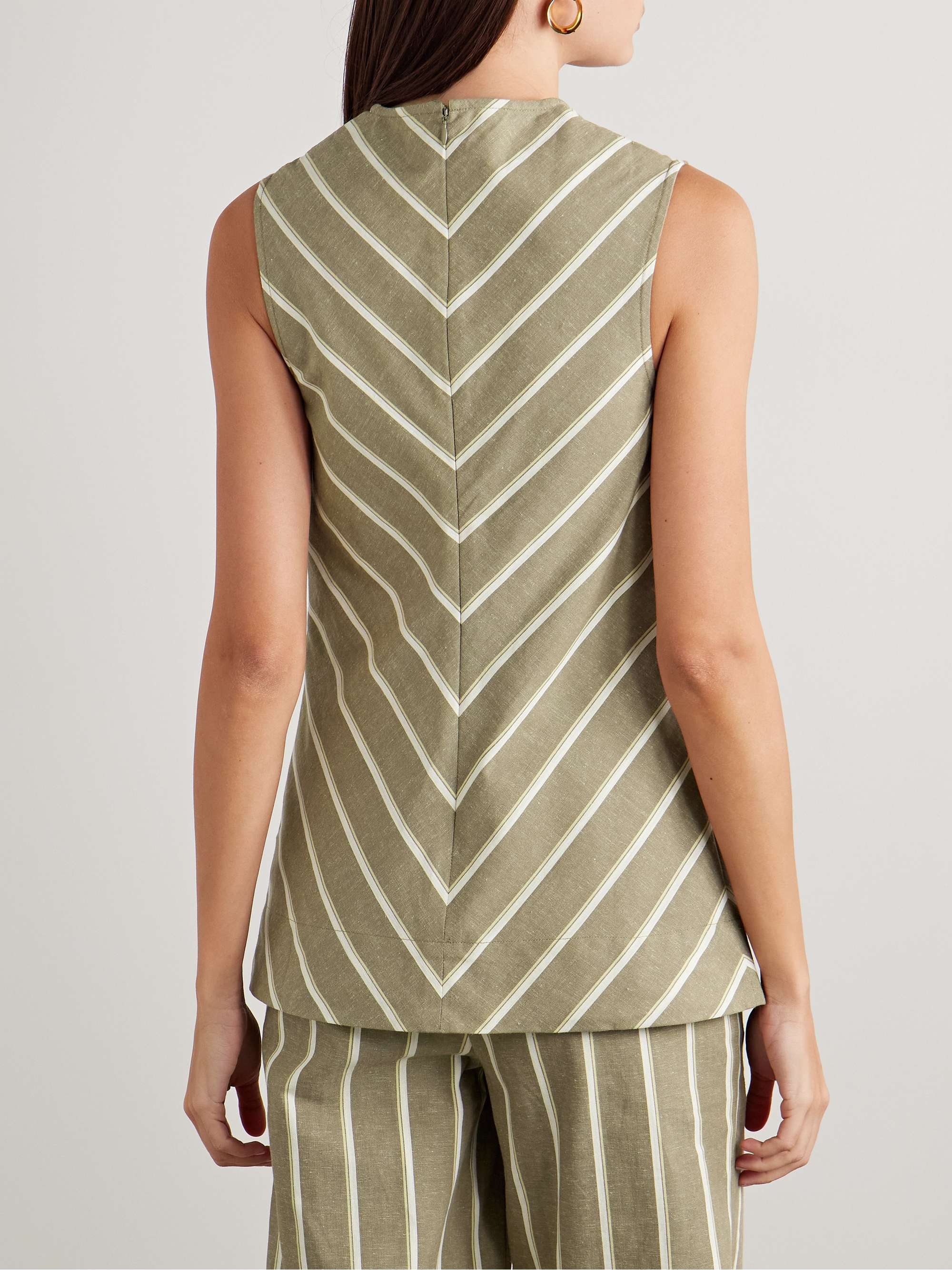Marteret striped cotton and linen-blend tank view