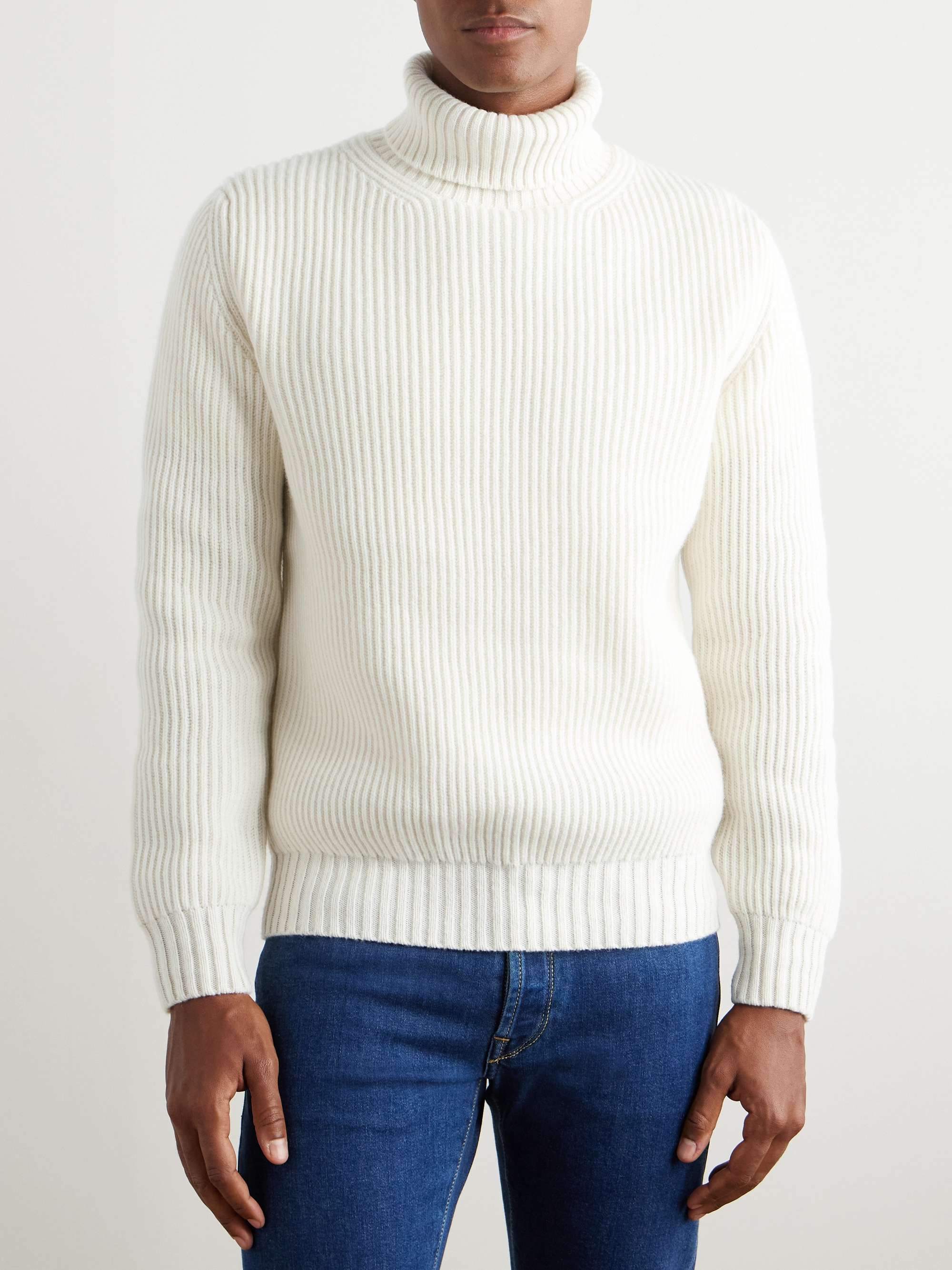 Ribbed Wool and Cashmere-Blend Rollneck Sweater view
