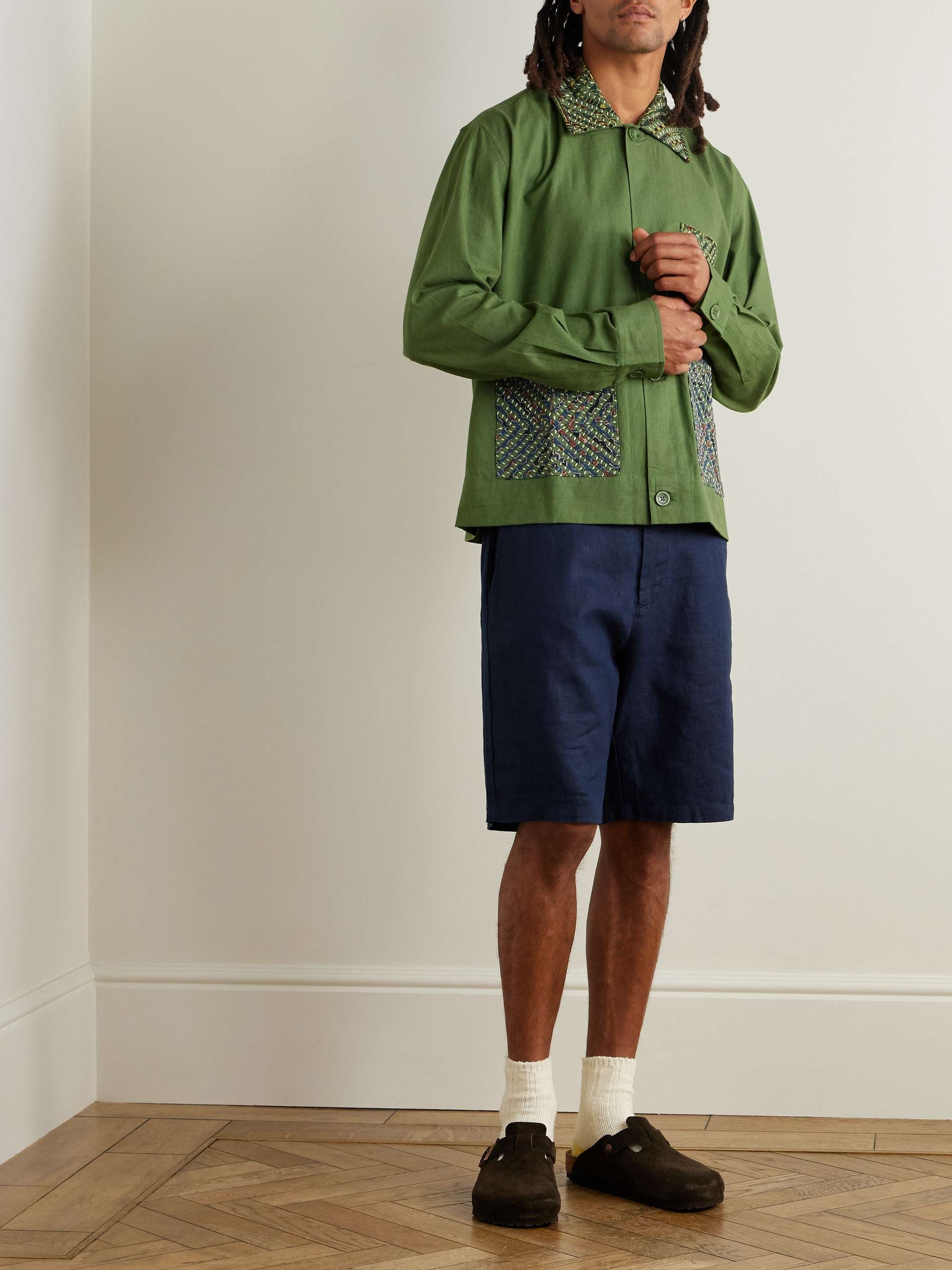 Bodhi Appliquéd Embroidered Cotton Overshirt view