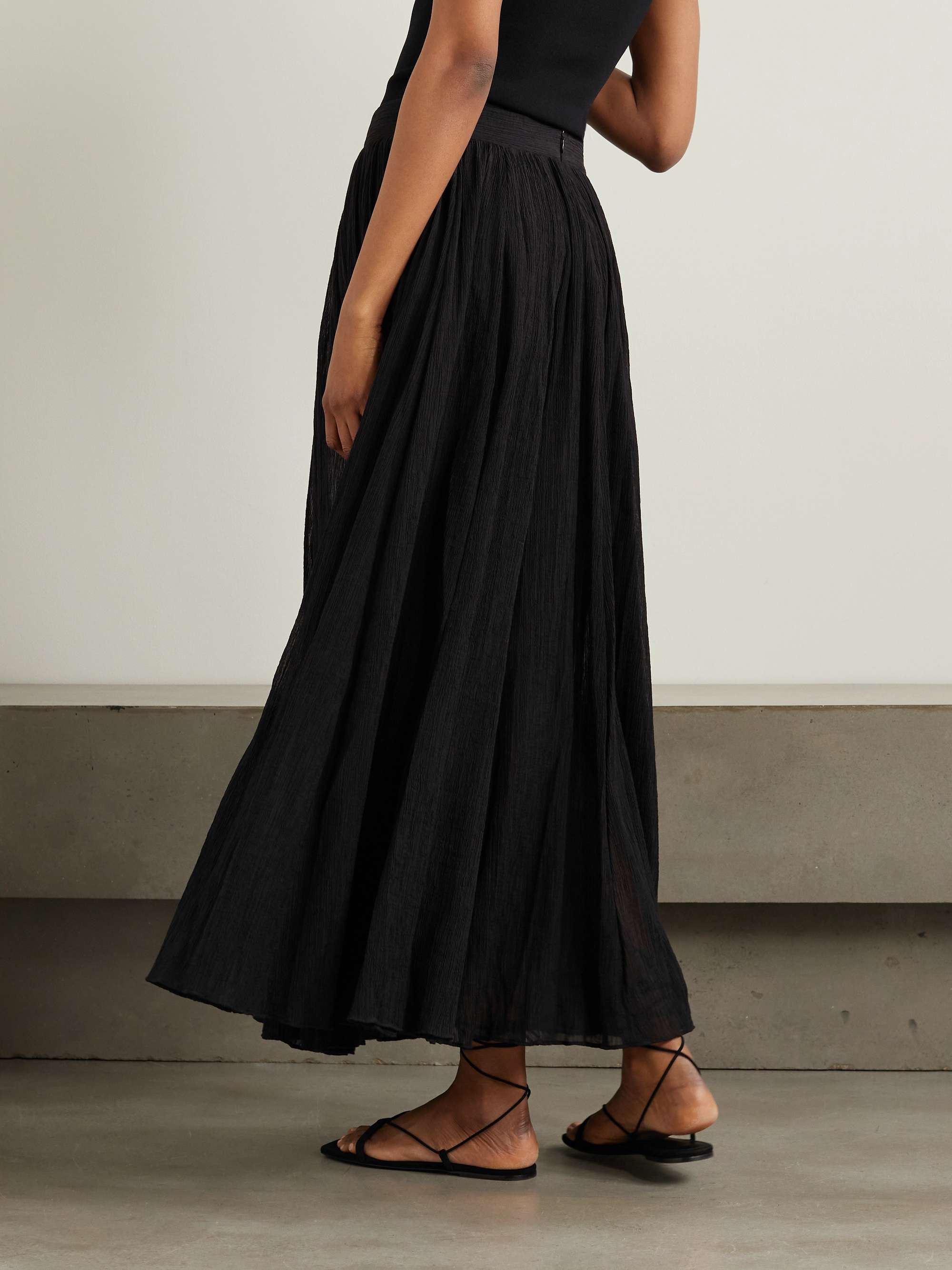 Plissé-organic cotton-blend maxi skirt view