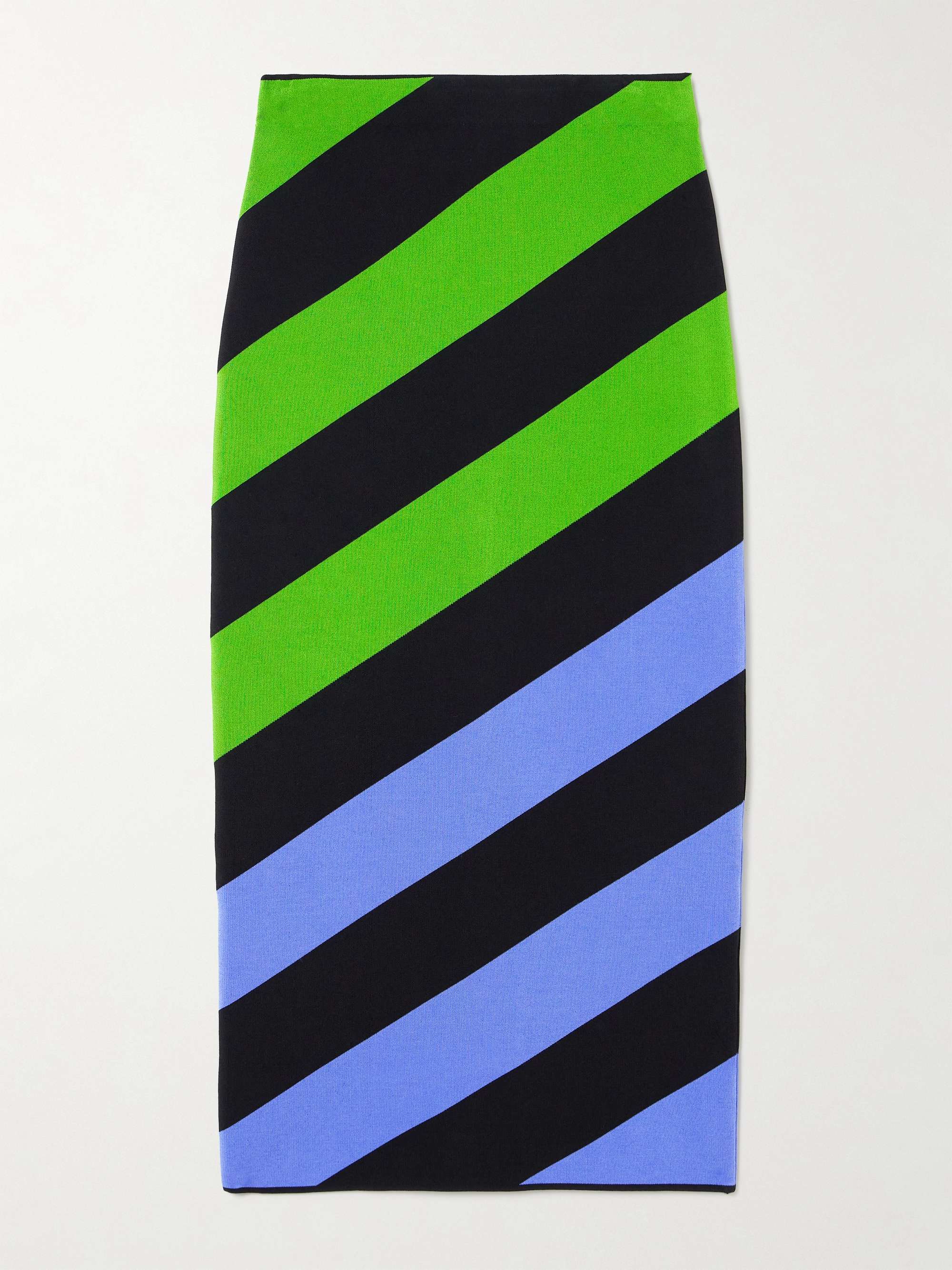 Striped stretch-knit midi skirt view