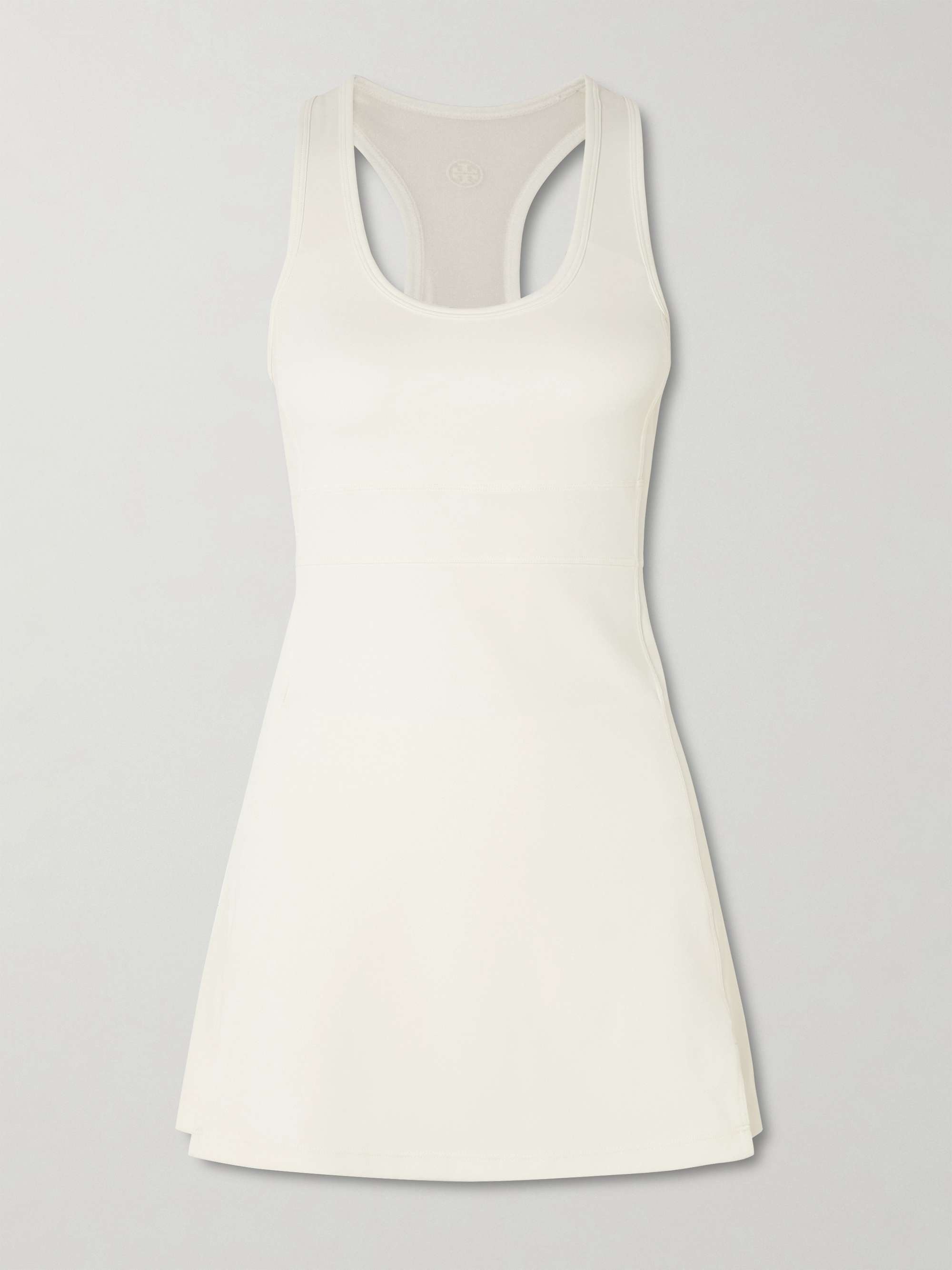 Mesh-trimmed stretch-jersey mini dress view